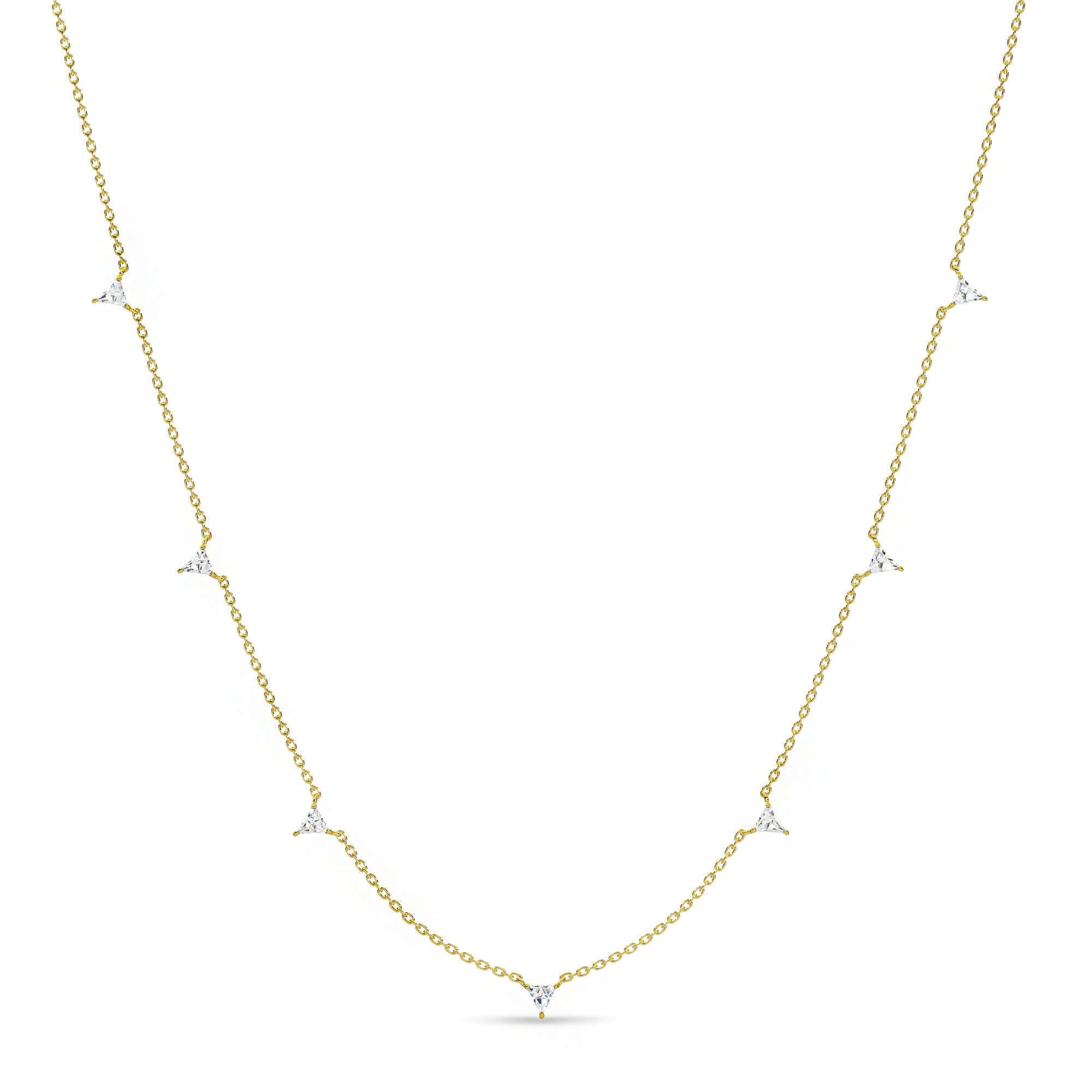 Trilliant Diamond Drop Necklace