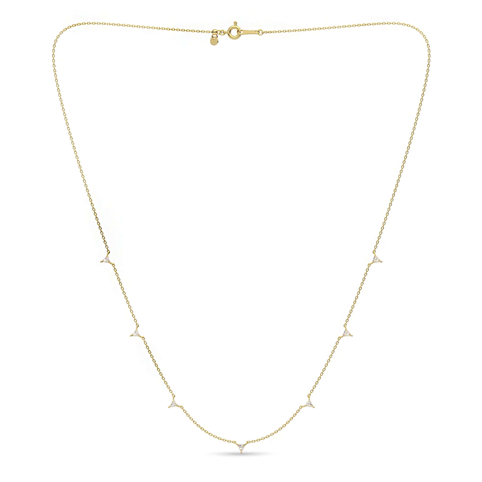 Trilliant Diamond Drop Necklace