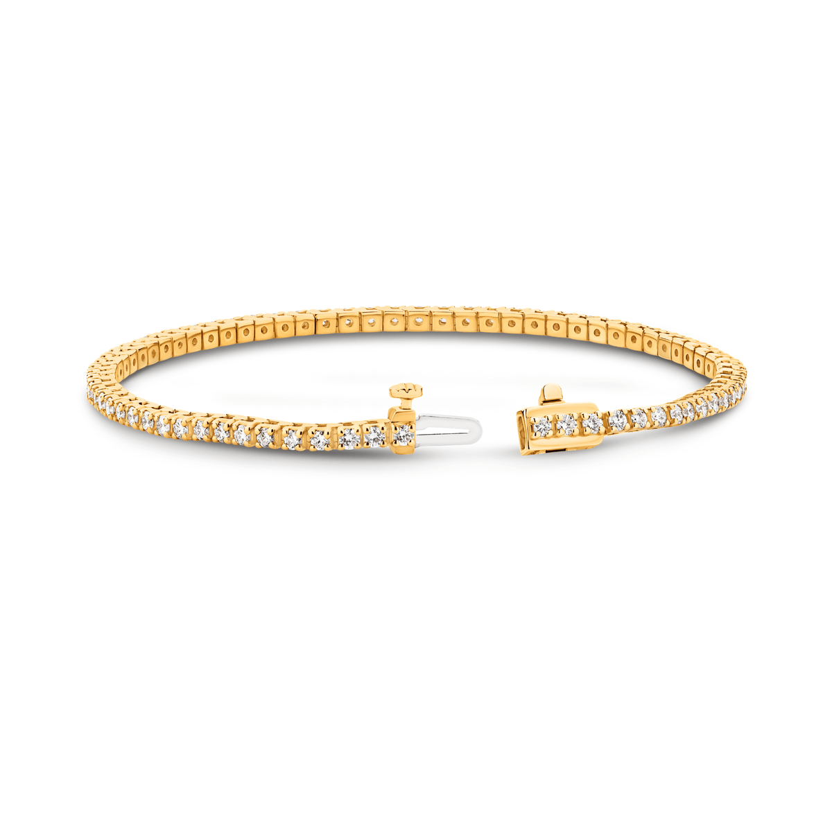 Classic Round tennis Bracelet 2ct Lab Diamond in 9ct yellow gold with F/VS diamonds.