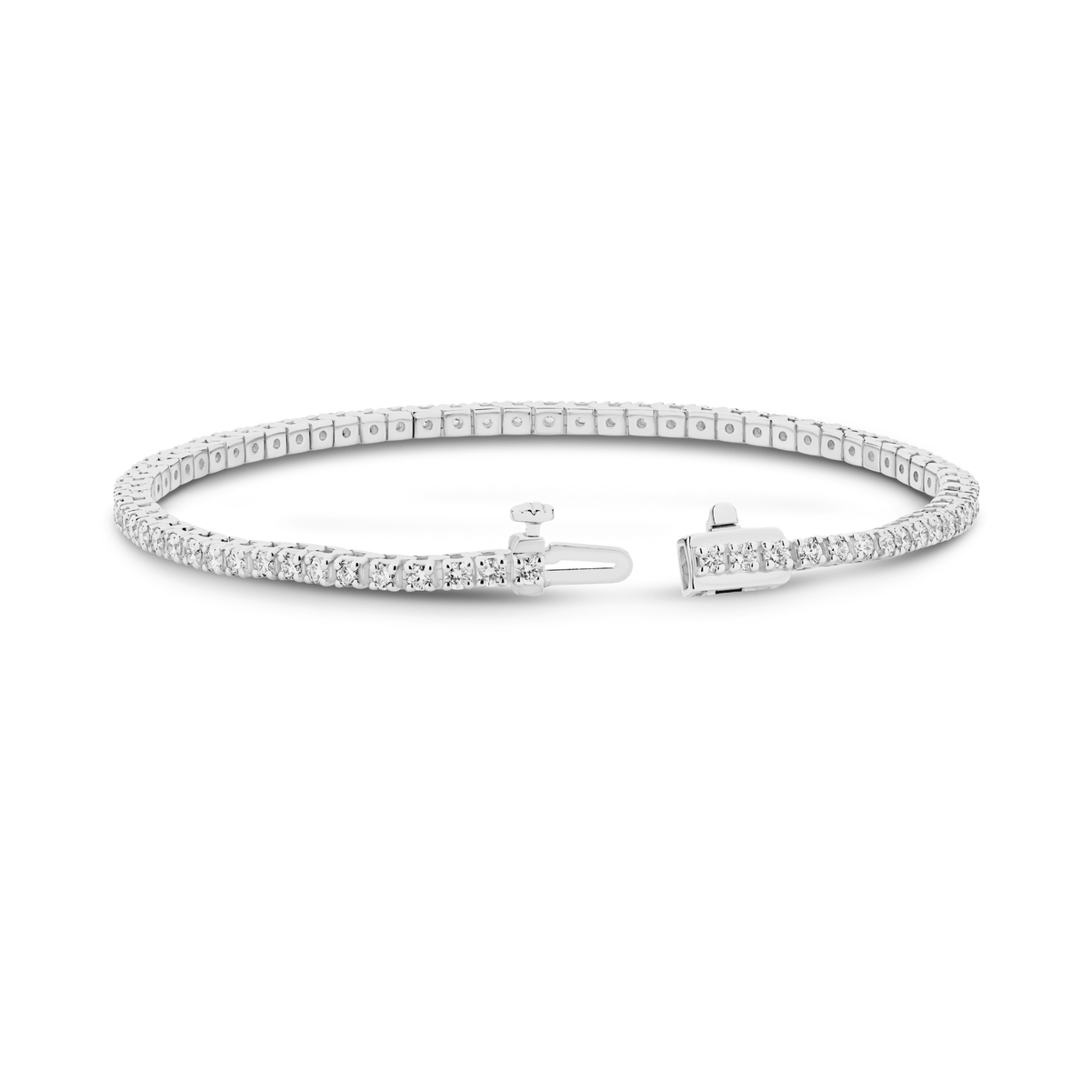 Classic Round tennis Bracelet 2ct Lab Diamond in 9ct white gold with F/VS diamonds.