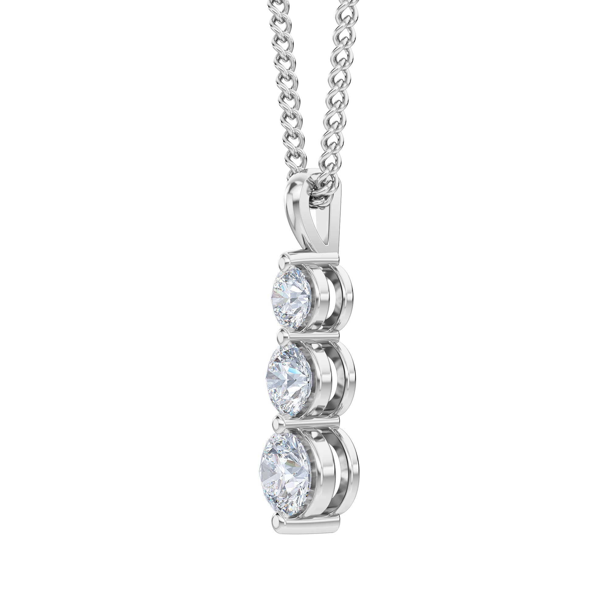 3 Stone Lab-Diamond Pendant