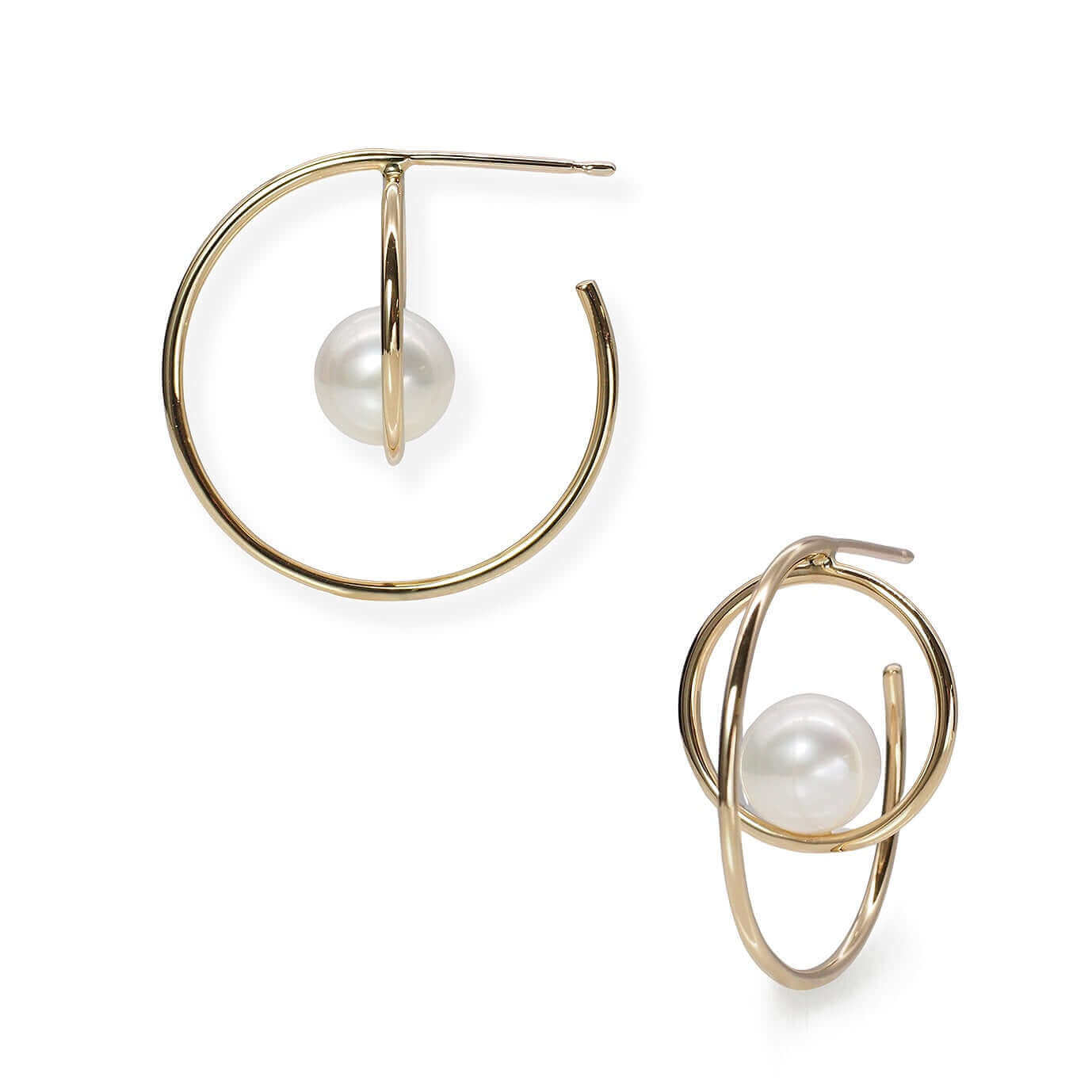 Pearl Double Hoops