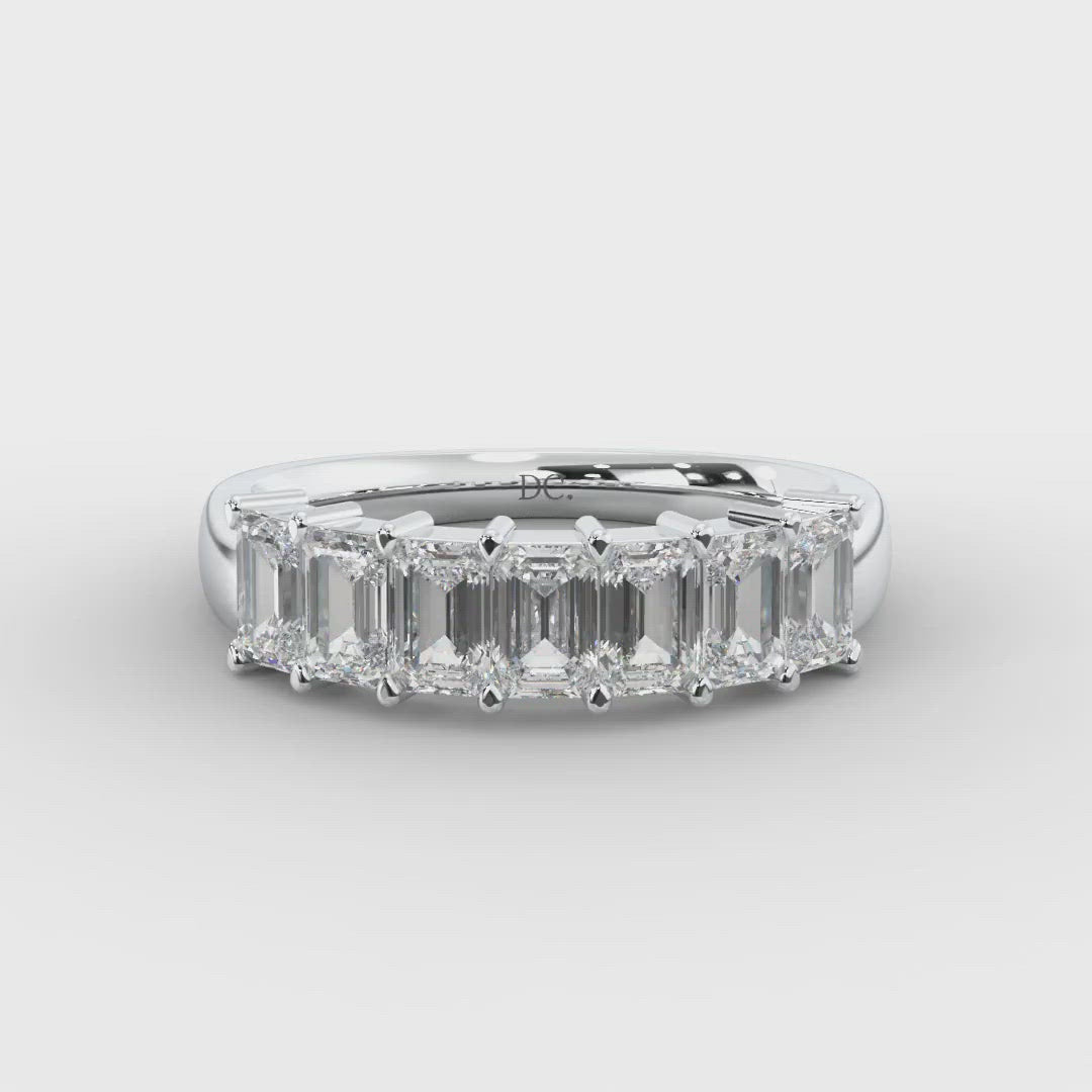 Seven Stone Emerald Cut Diamond Eternity Band