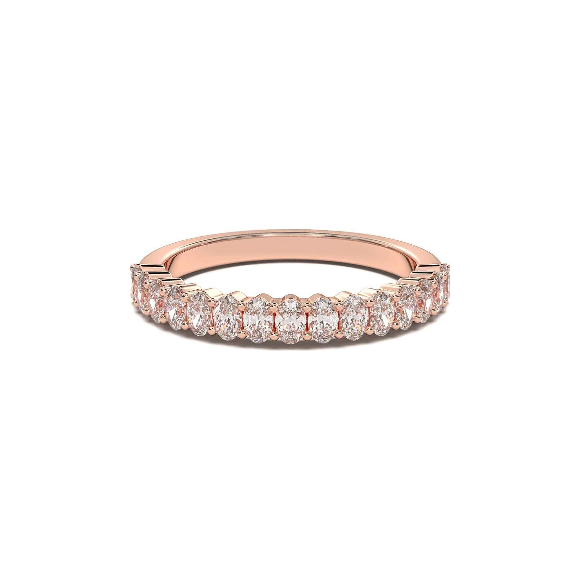 Petite Oval Diamond Bubble Band Rings