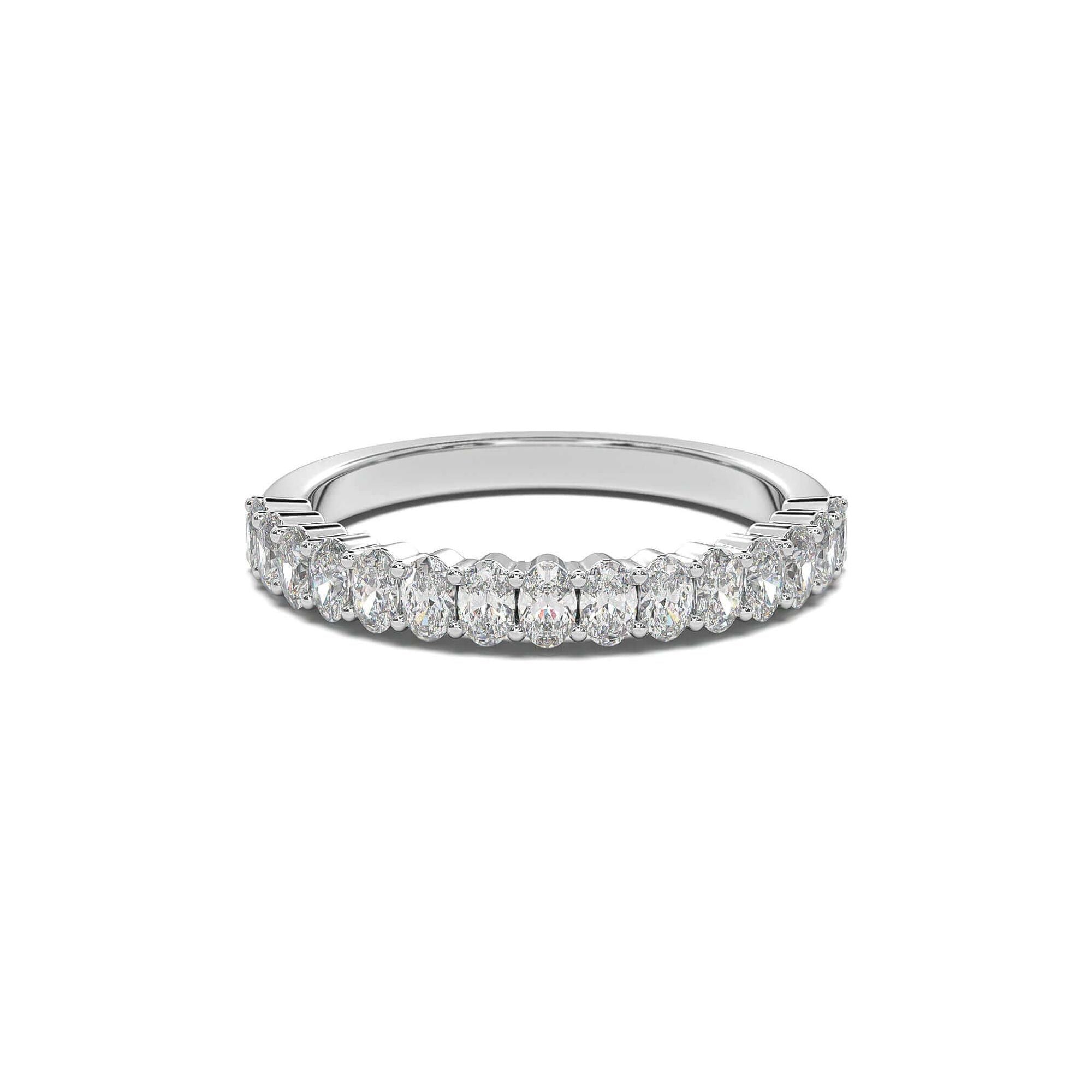 Petite Oval Diamond Bubble Band Rings