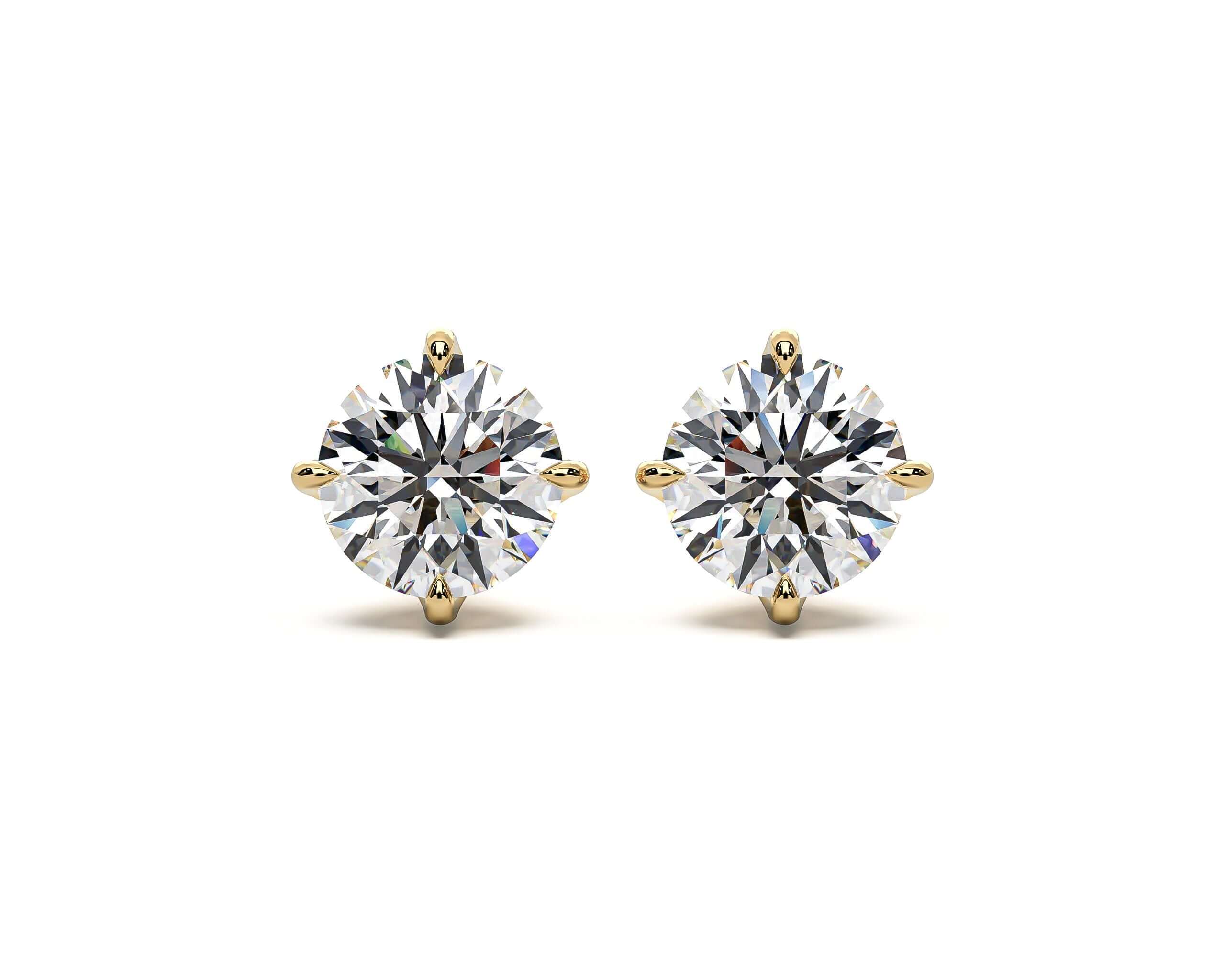 LAB LUXE - Round brilliant four claw Lab grown diamond earrings