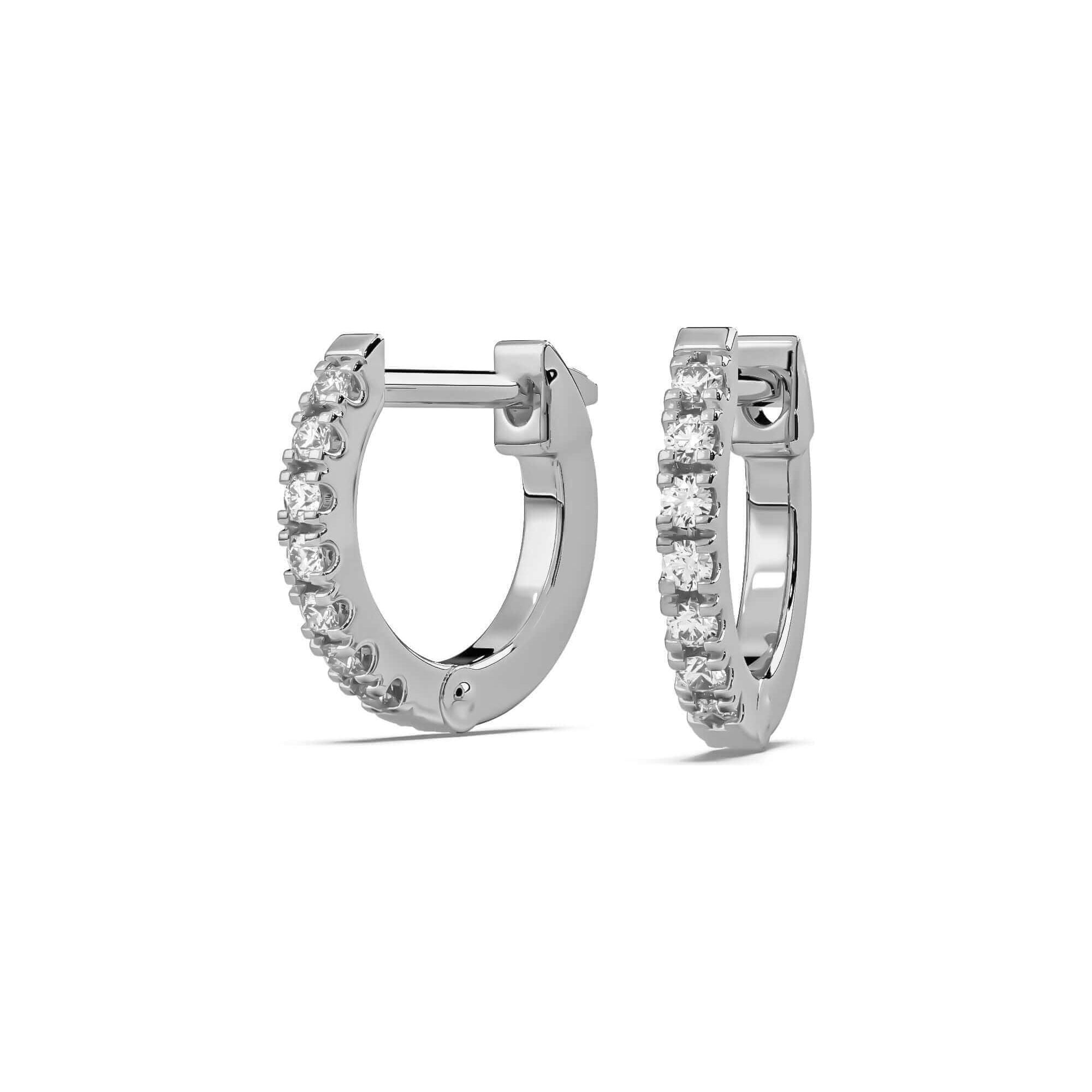 10mm Diamond Huggies Earrings