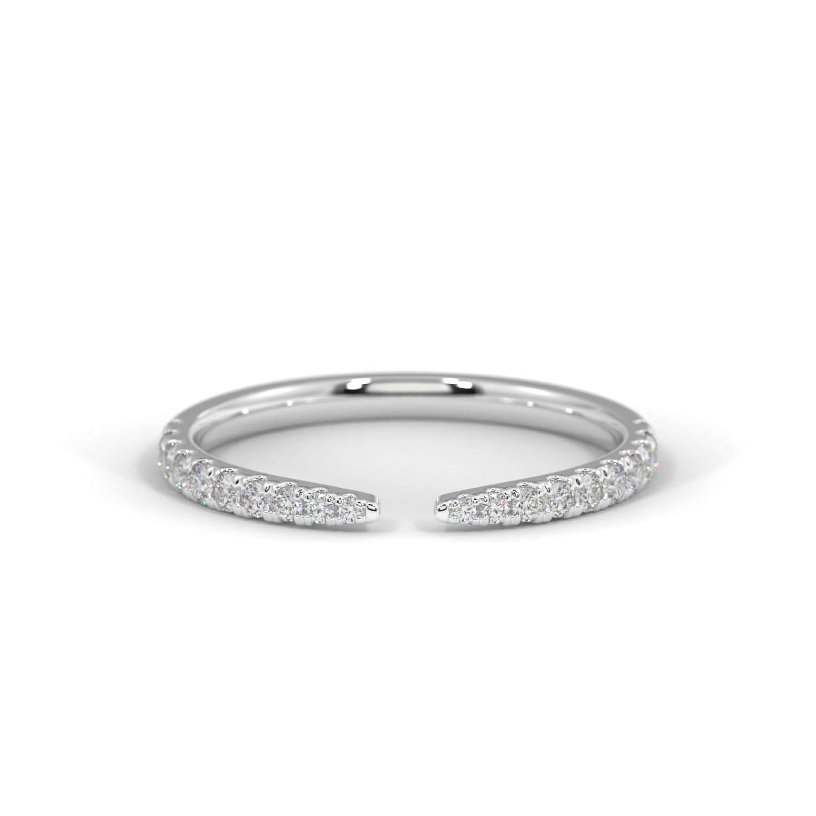 Diamond Claw Ring - White Gold Rings