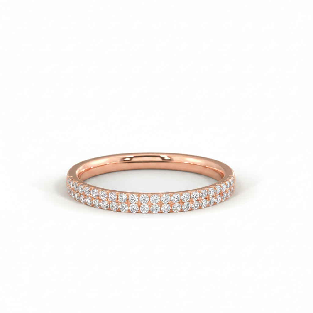 Double Diamond Row Ring - White Gold