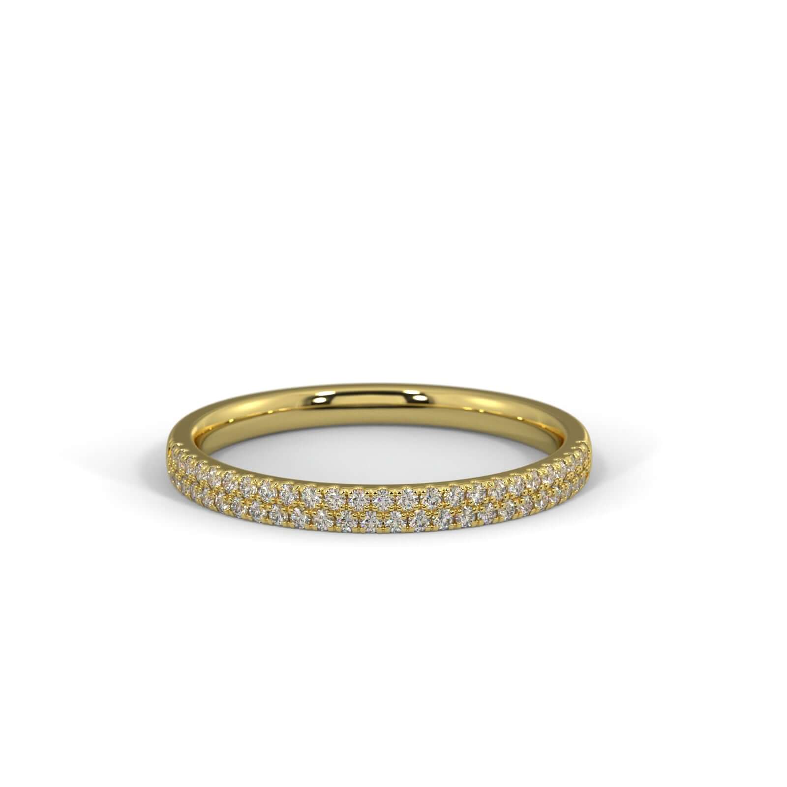 Double Diamond Row Ring - Yellow Gold