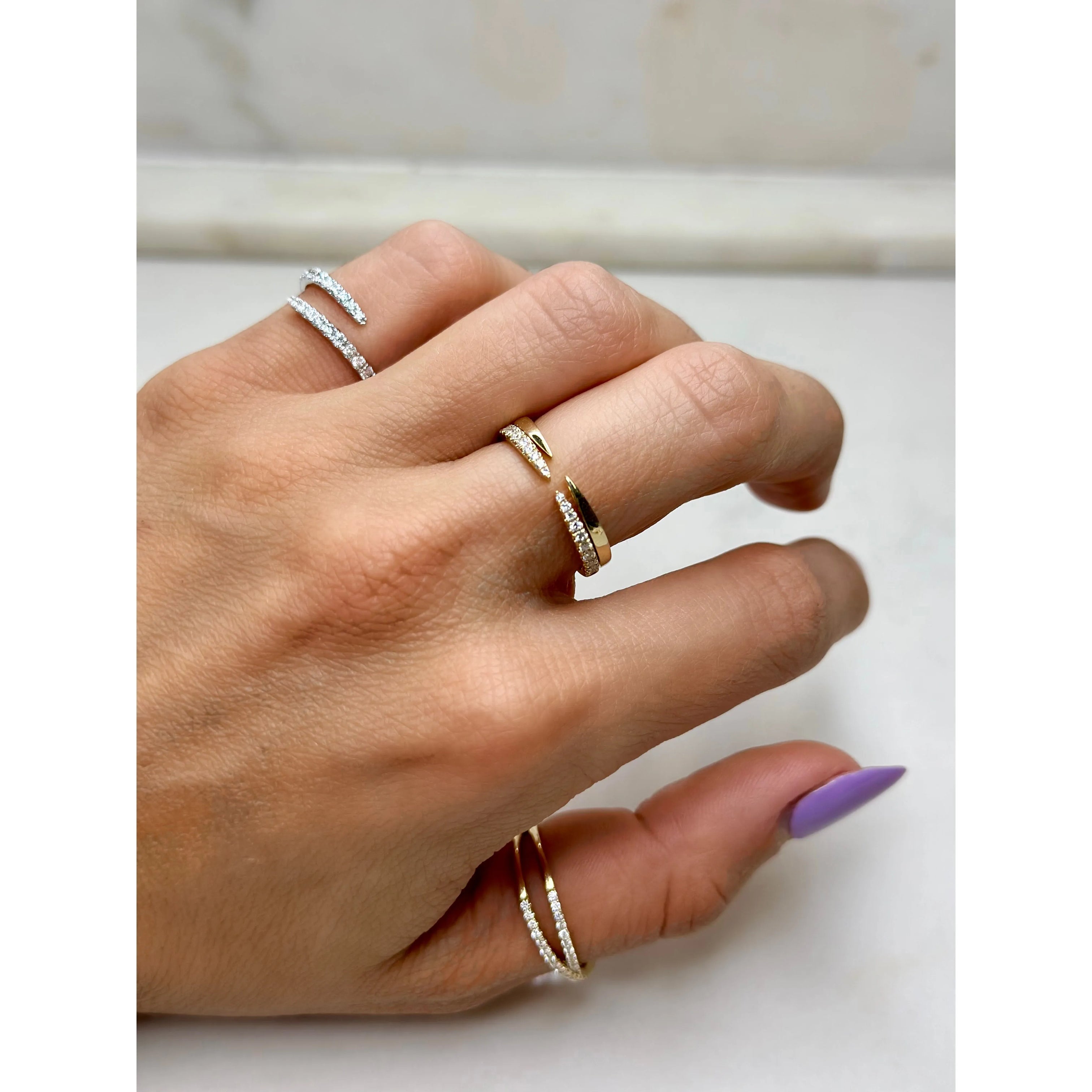 Diamond Claw Ring Yellow Gold