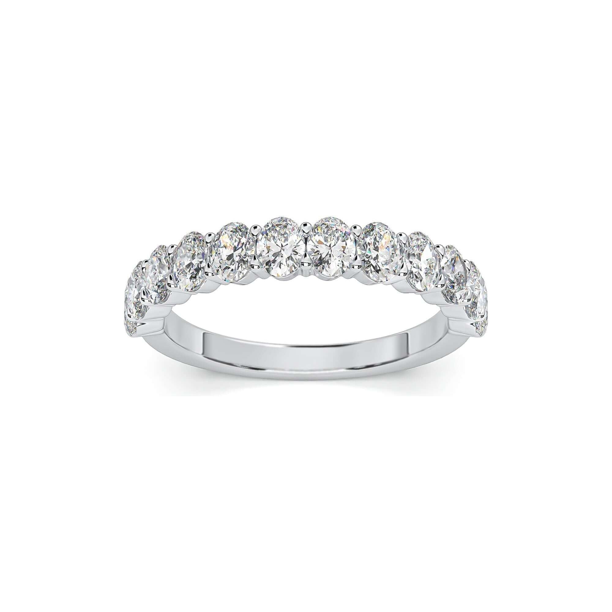 Chunky Oval Diamond Bubble Band Rings