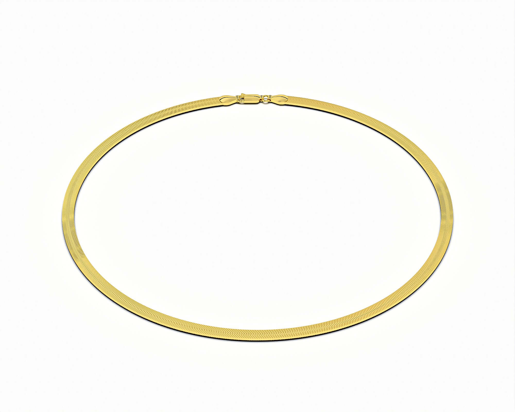 Herringbone Necklace - Yellow Gold