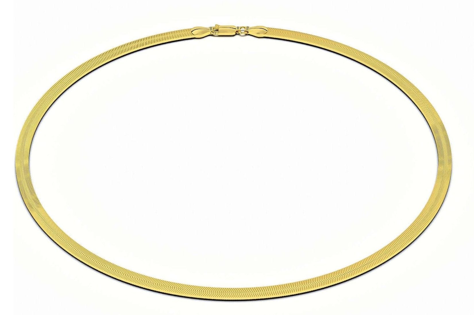 Herringbone Necklace - Yellow Gold