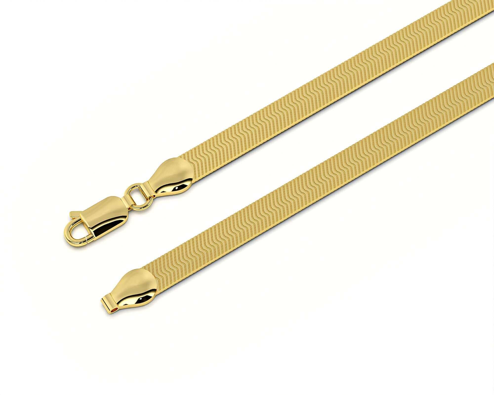 Herringbone Necklace - Yellow Gold