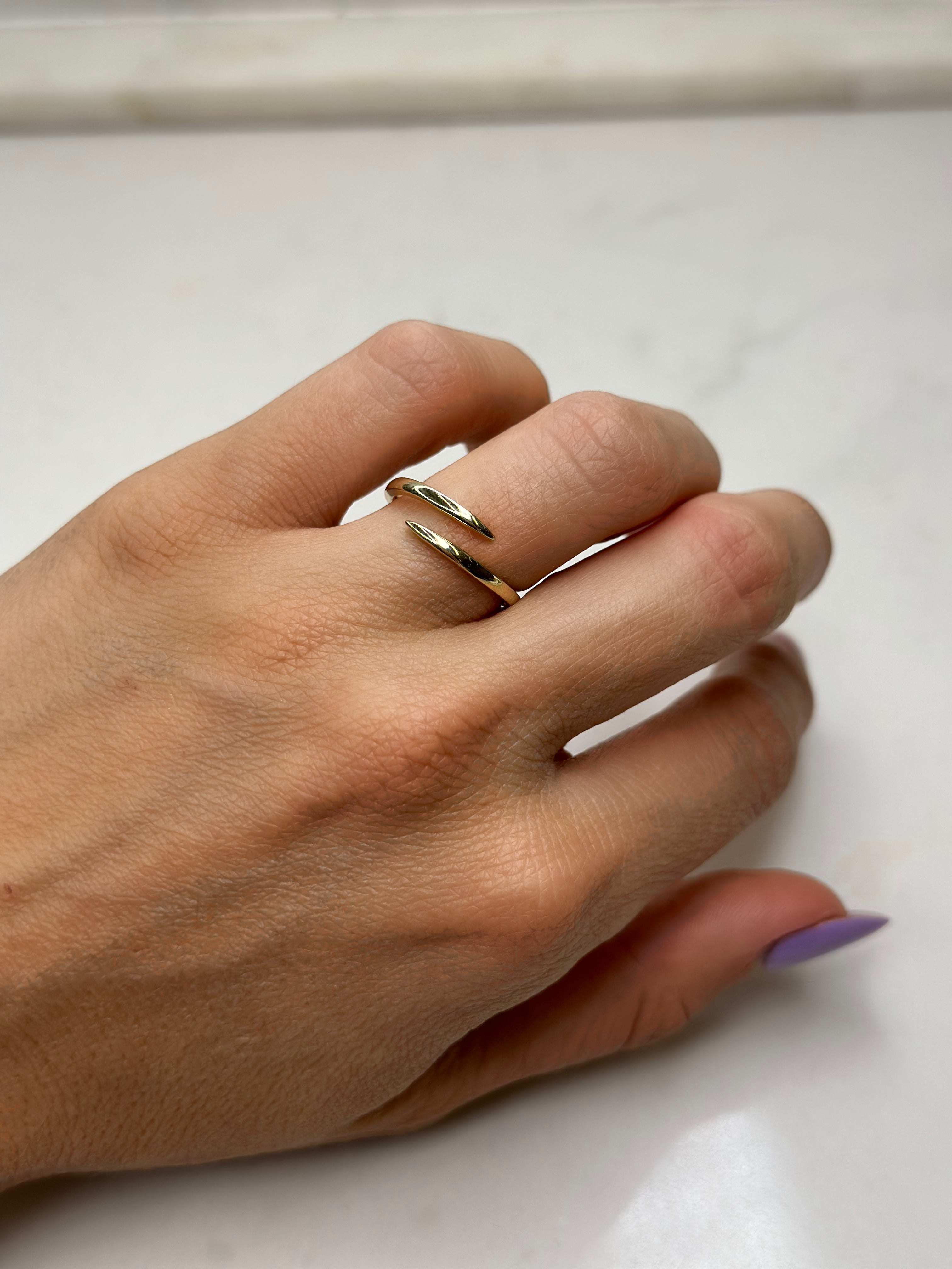 Yellow Gold Ring with split front design