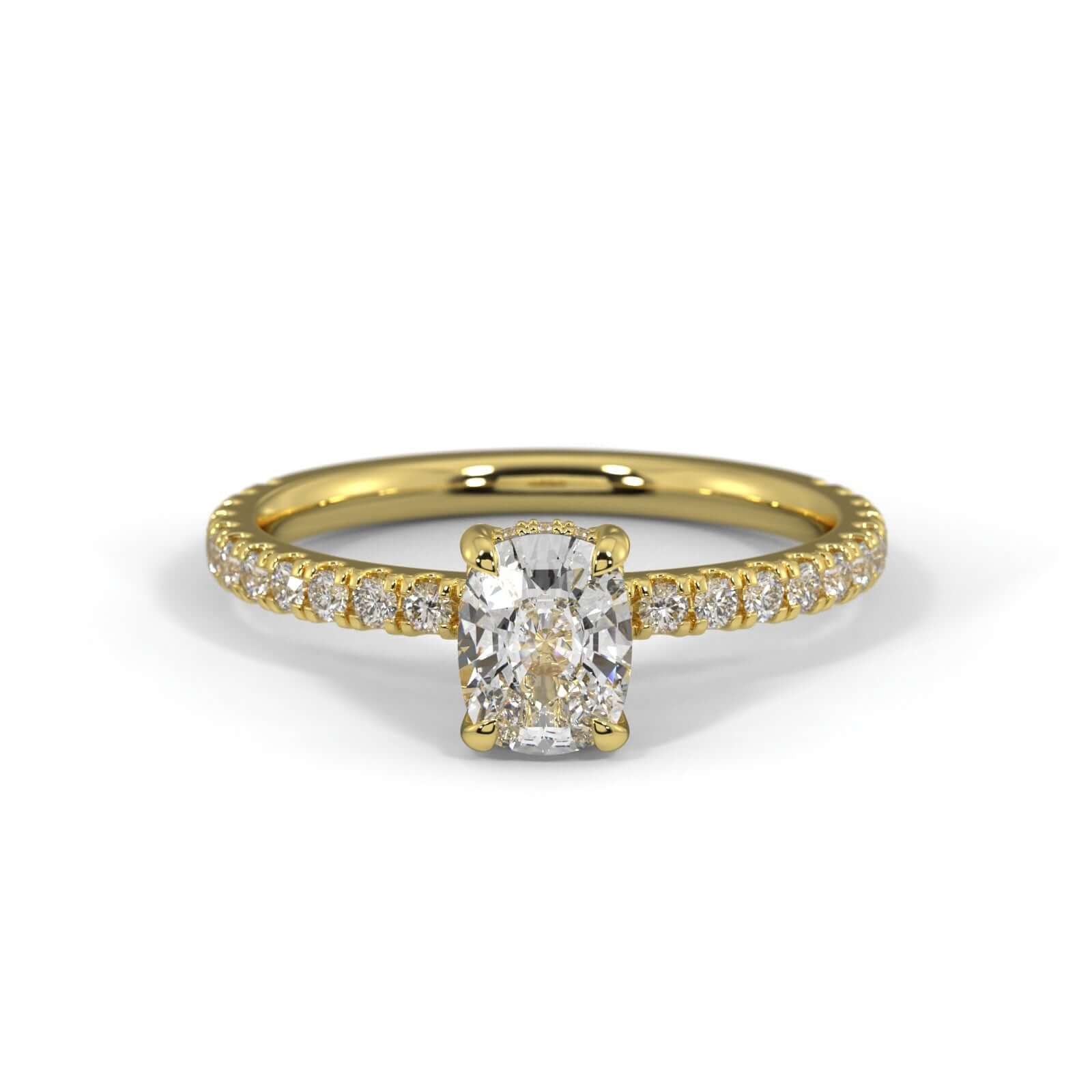 Harper Elongated Cushion Diamond engagement ring