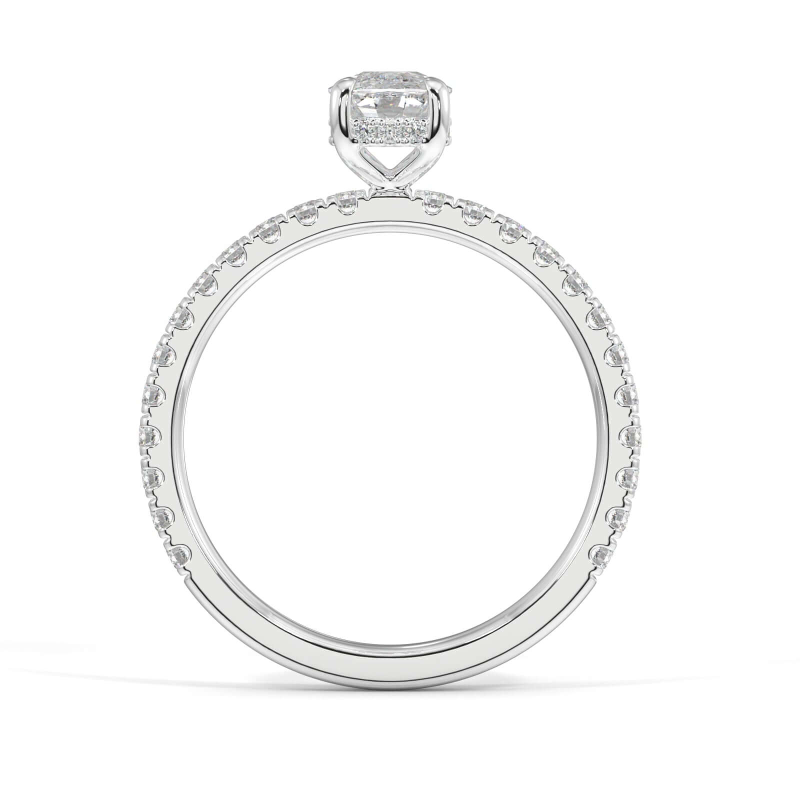 Harper Elongated Cushion Diamond engagement ring