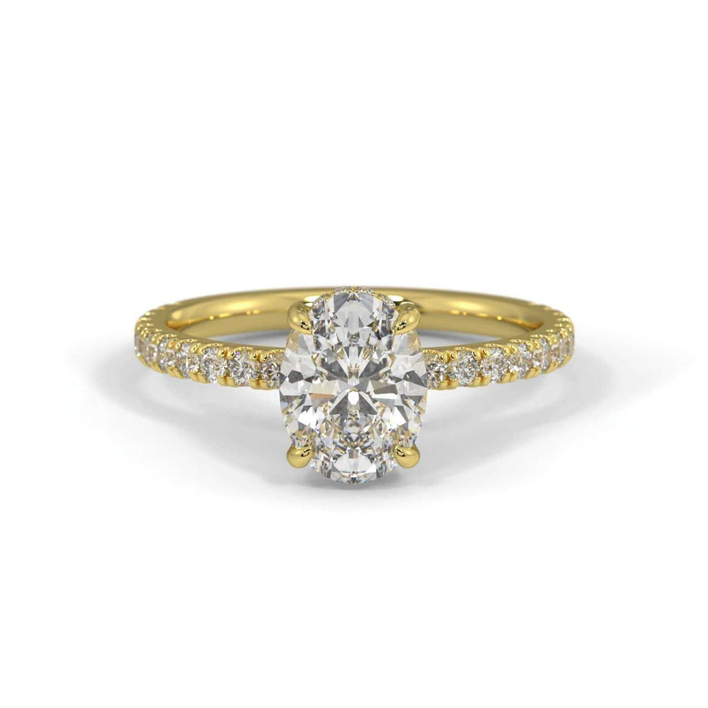 Harper - Oval Shape Diamond Engagement Ring with Diamond Set Band in W –  York Jewellers AU