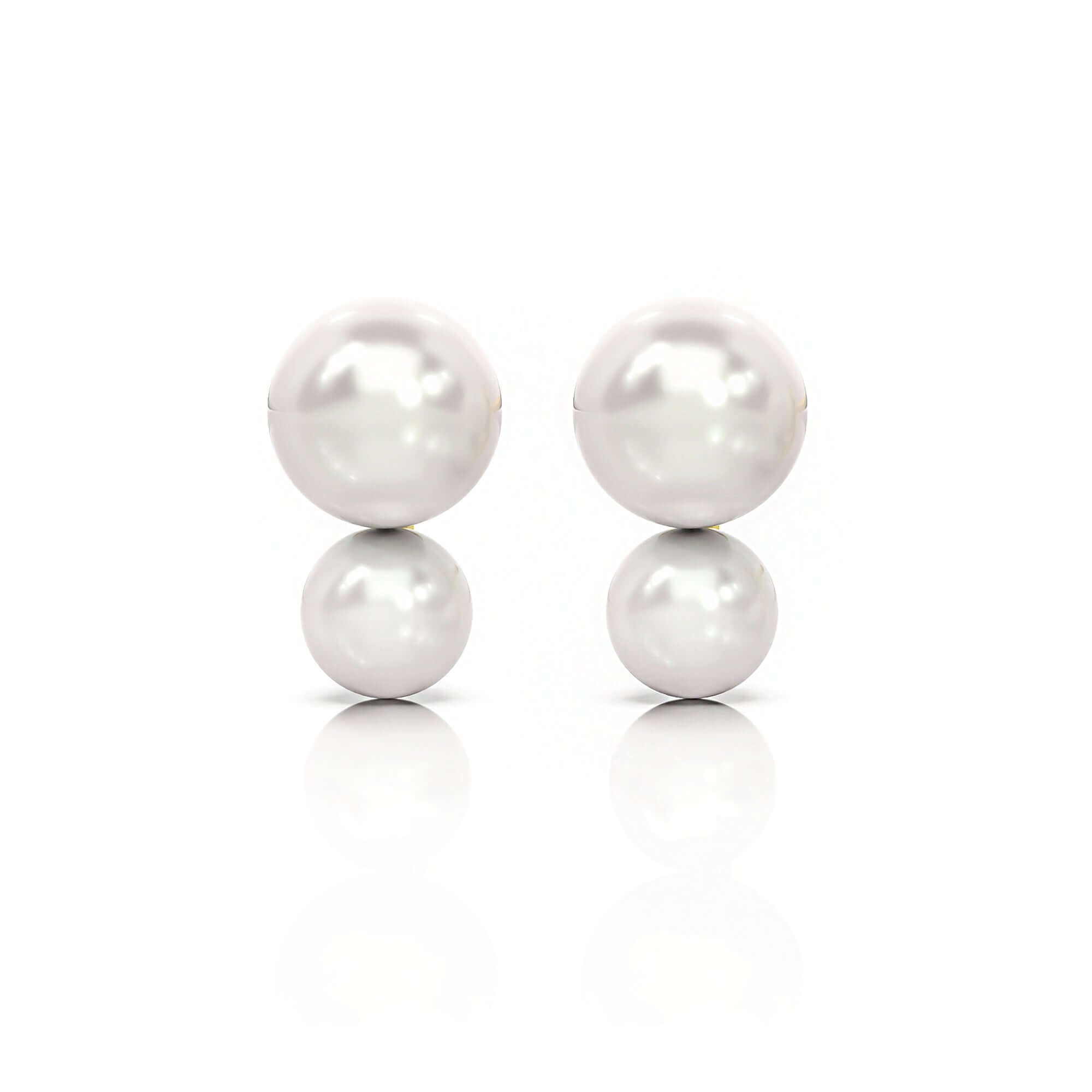 Double Pearl Studs Earrings