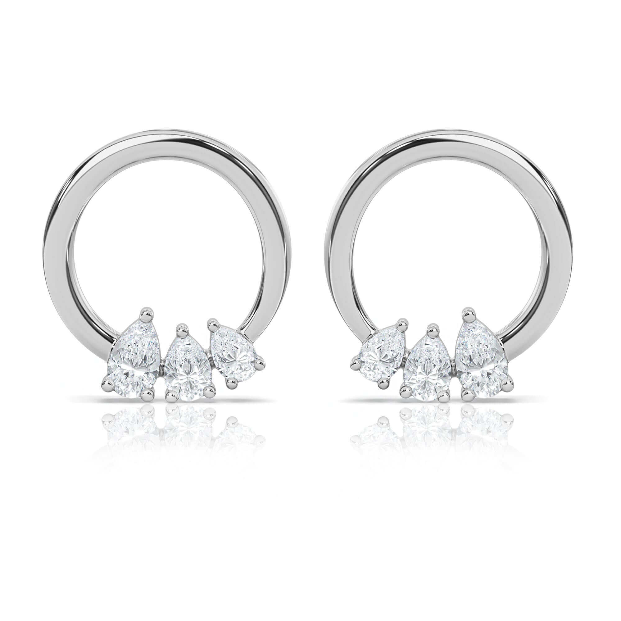 Diamond circle stud deals earrings