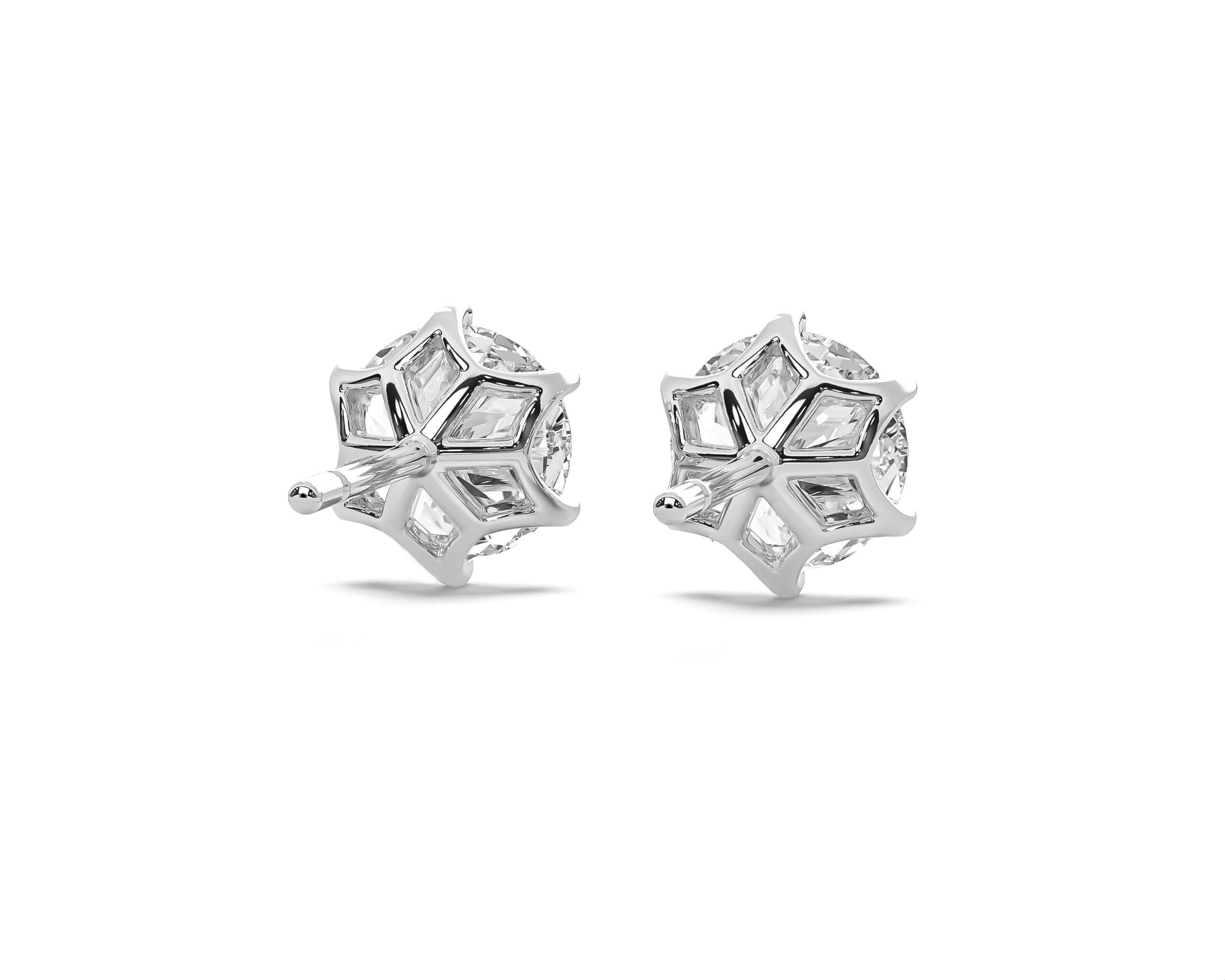 LAB LUXE - Round brilliant six claw Lab grown diamond earrings