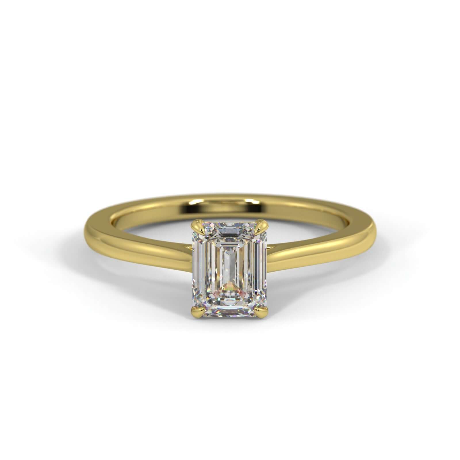 Emerald Cut Diamond Engagement Ring Gold