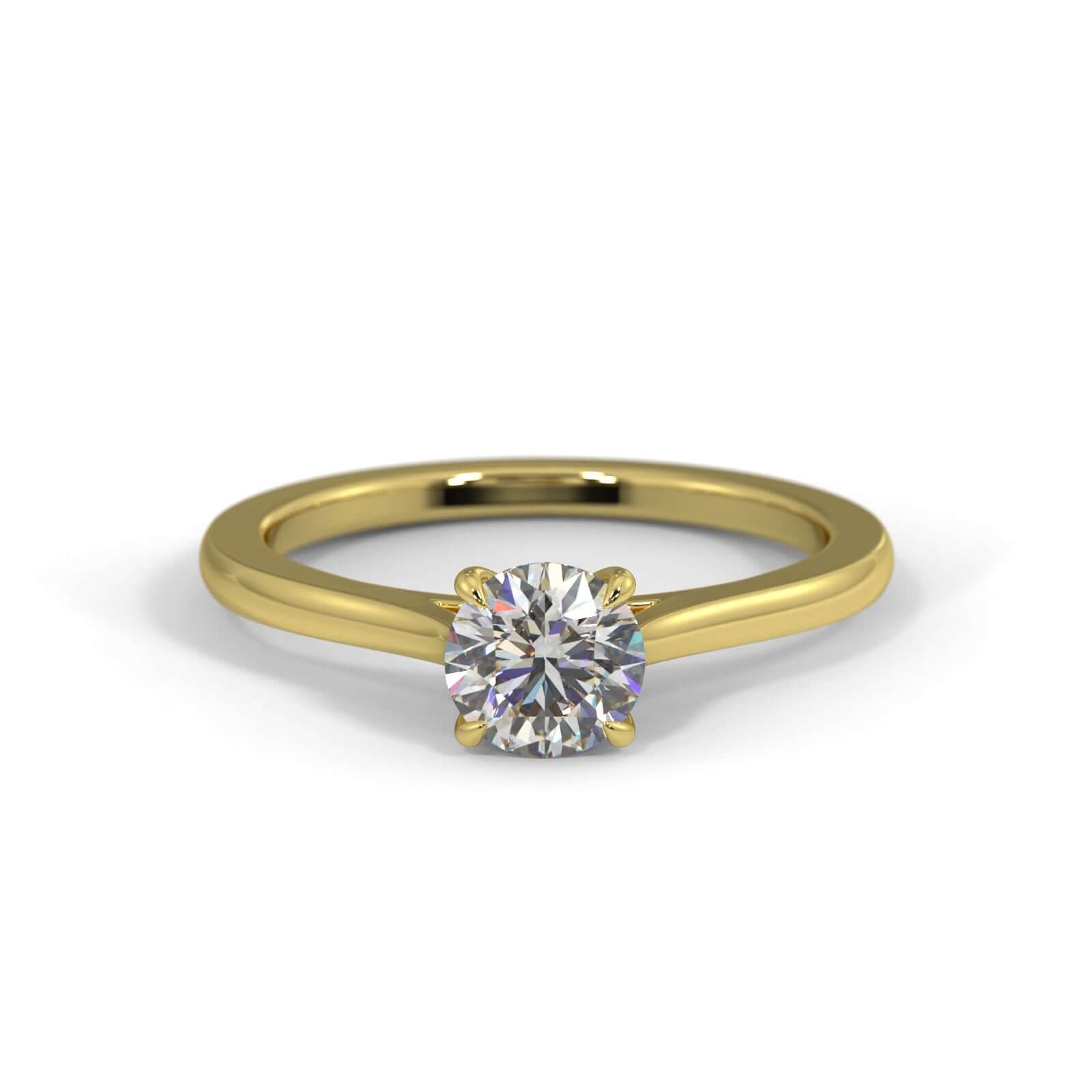 Round Brilliant Cut Diamond Engagement Ring Gold