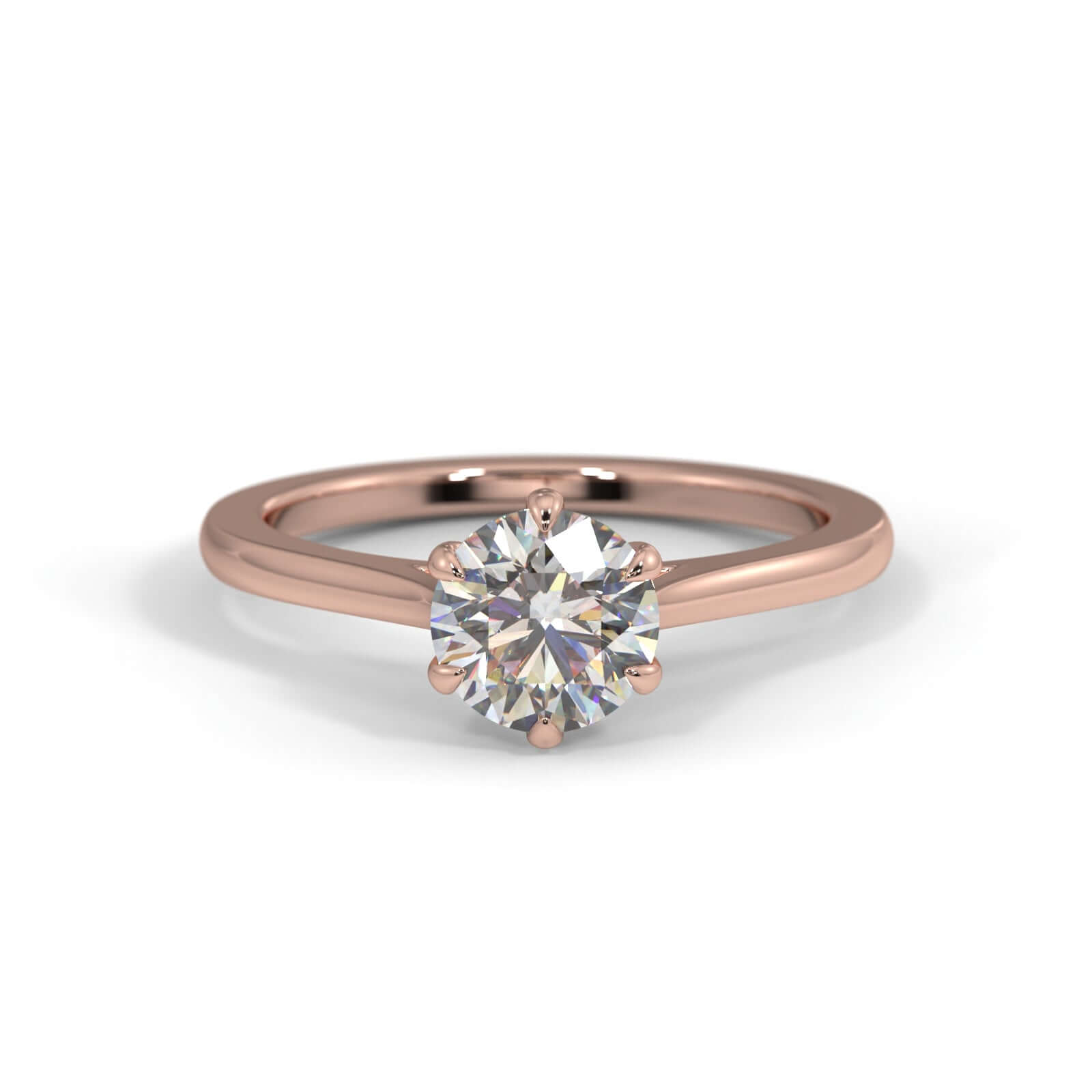 Round Brilliant Cut Diamond Engagement Ring Gold