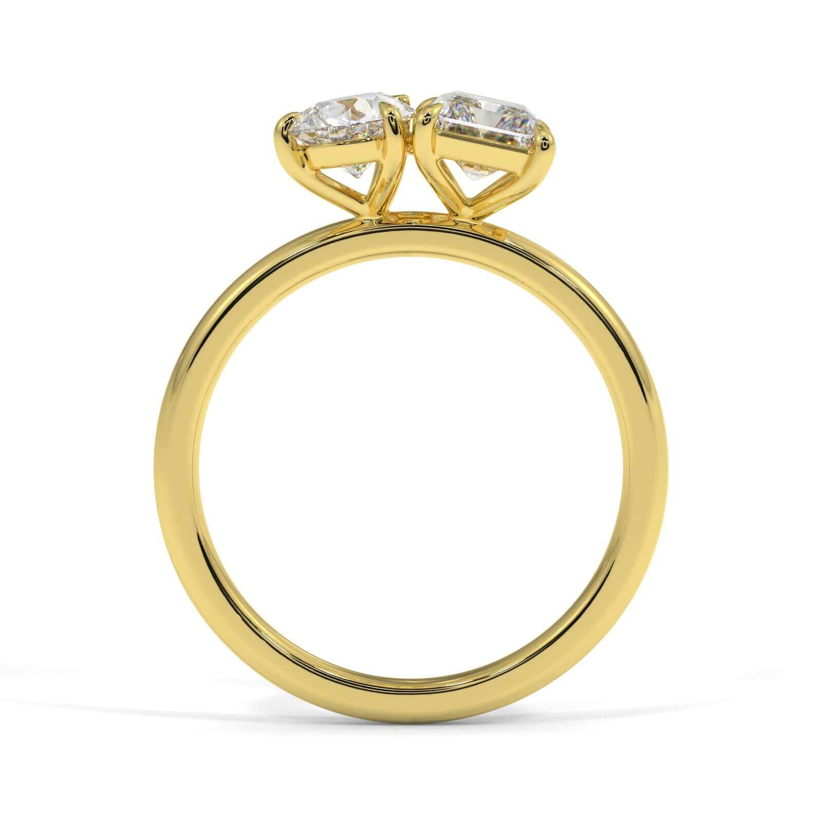 Quinn and radiant Cut Diamond Engagement Ring Gold