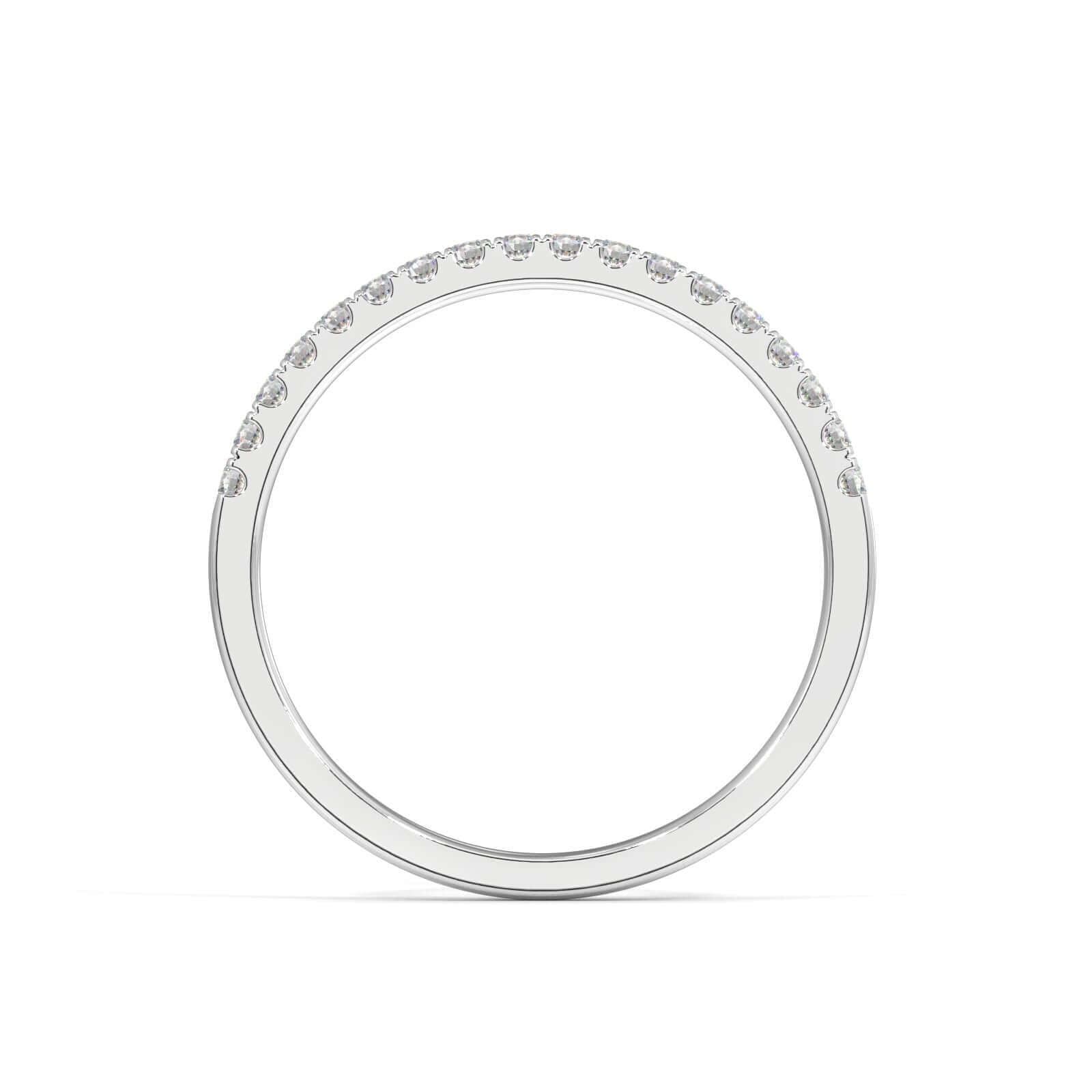 Single Diamond Row Ring 1.5mm - White Gold Ring