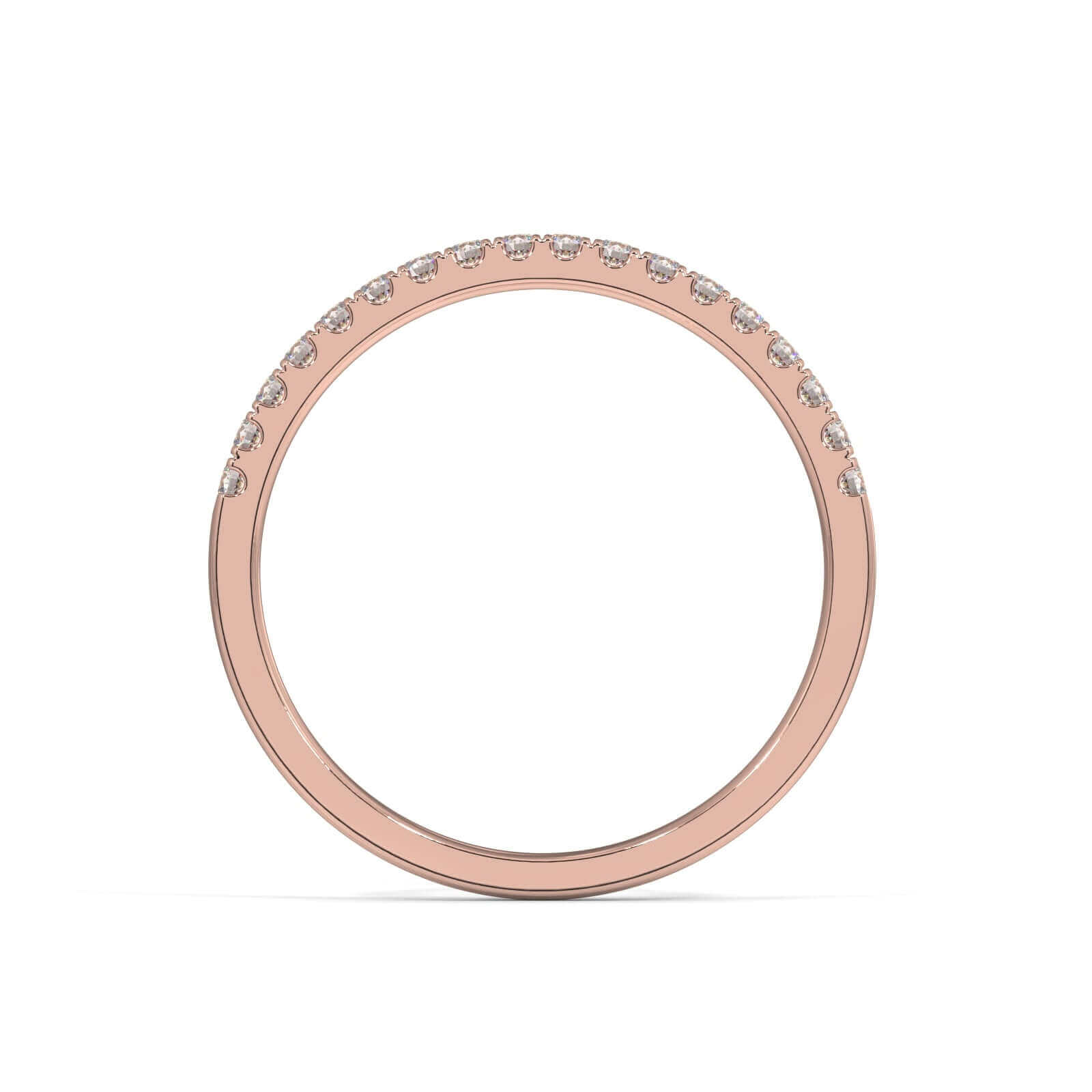 Single Diamond Row Ring 1.5mm - Rose Gold Ring