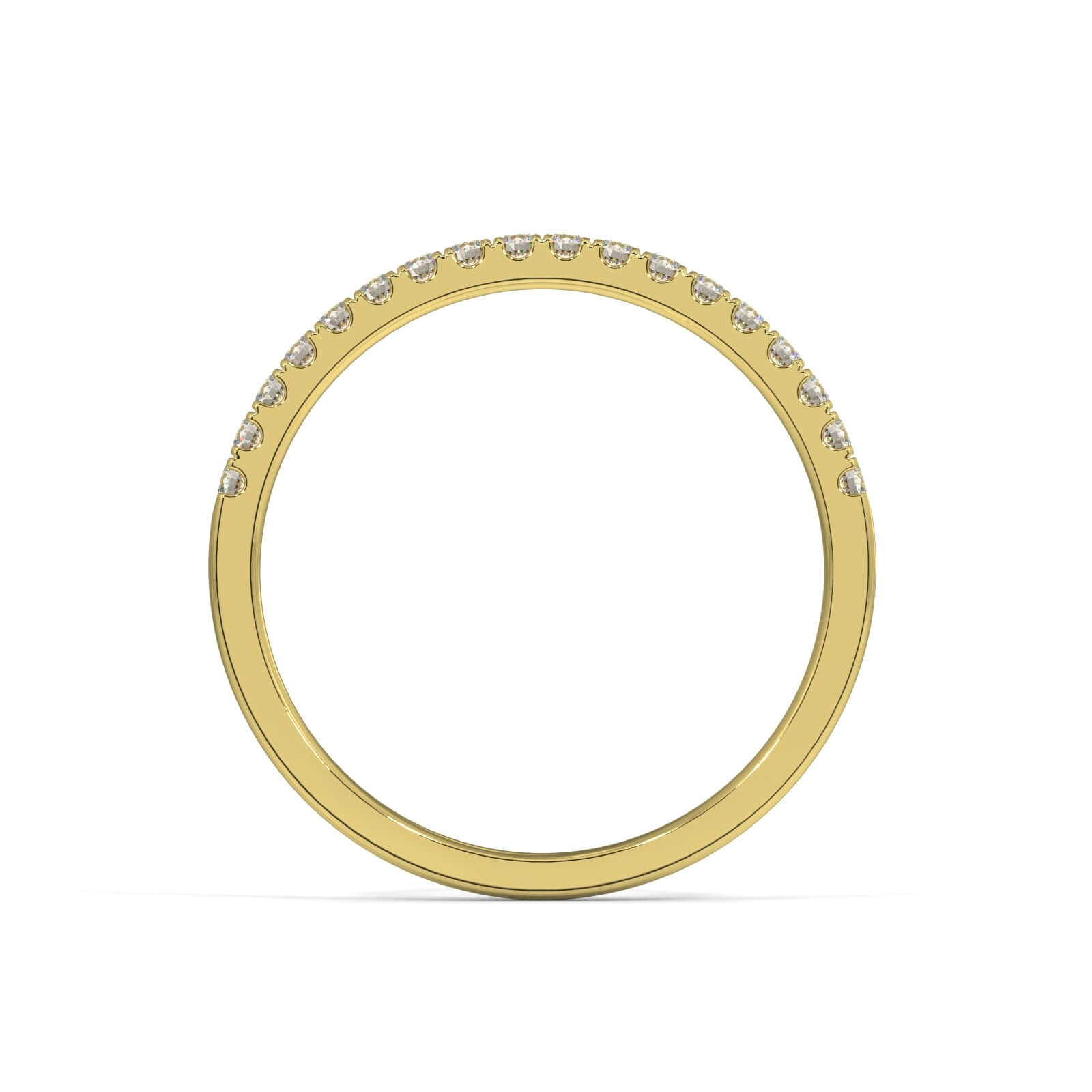 Single Diamond Row Ring 1.5mm - Yellow Gold Ring