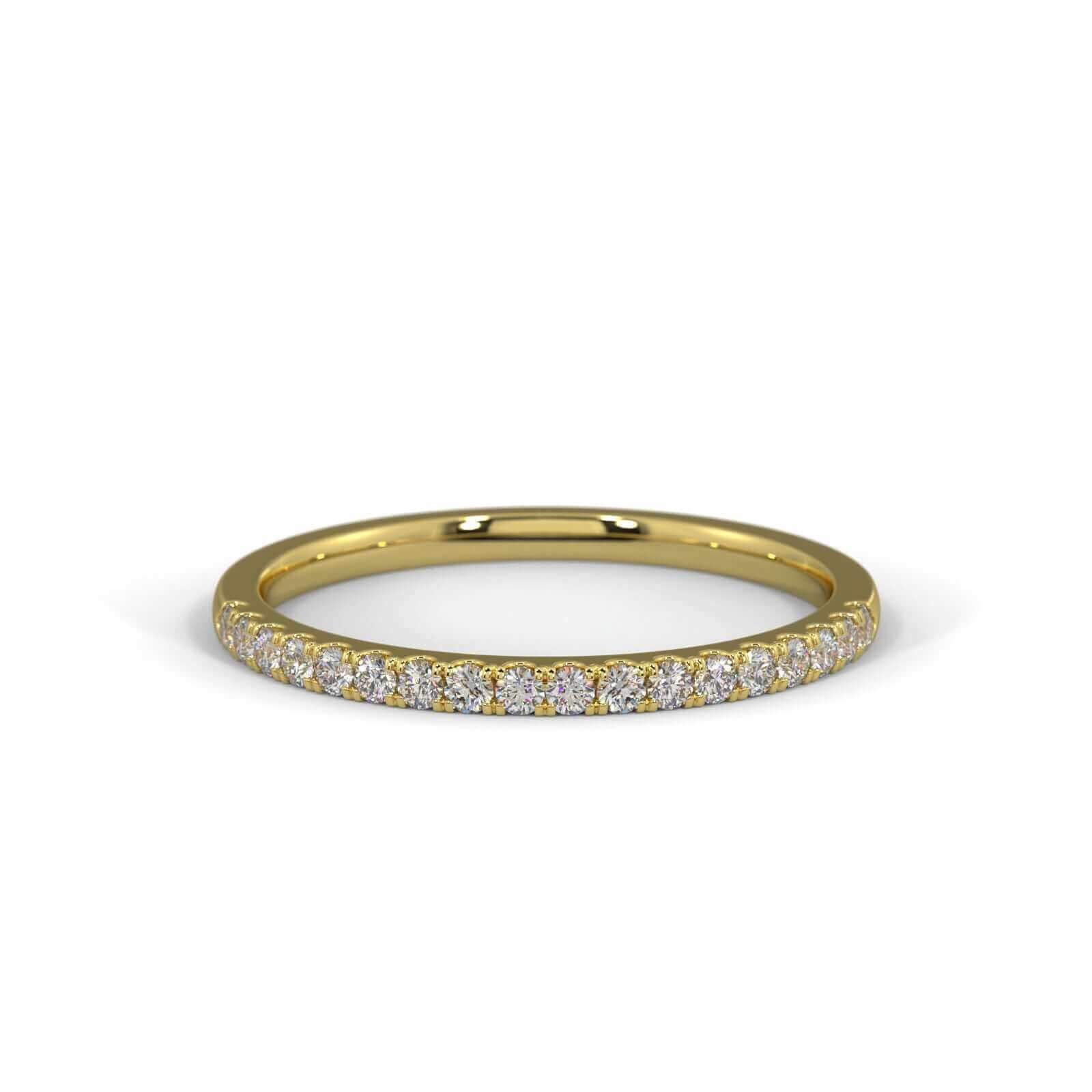 Single Diamond Row Ring 1.5mm - Yellow Gold Ring