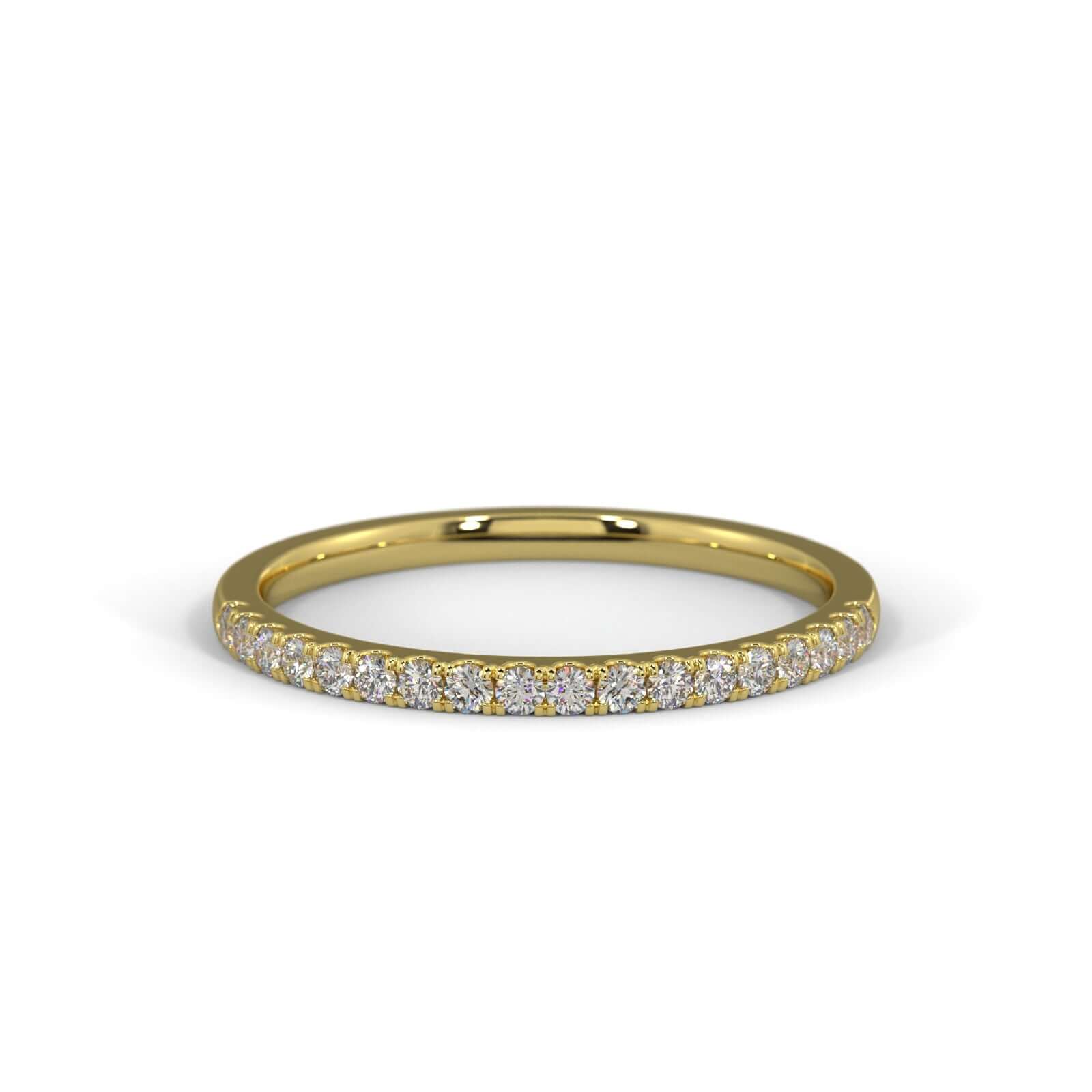 Single Diamond Row Ring 1.5mm - Yellow Gold Ring