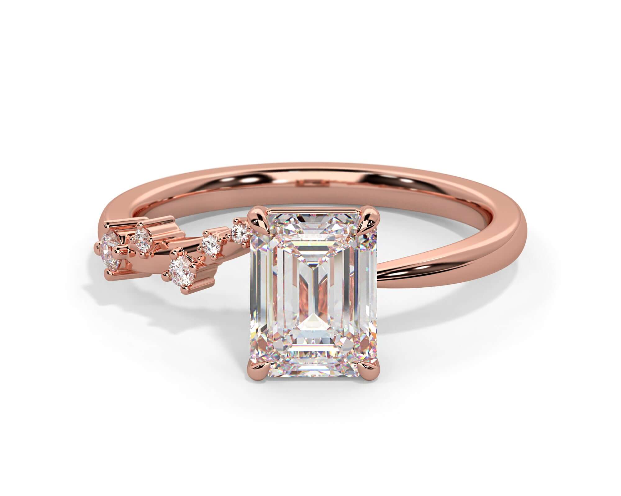 Emerald Cut Diamond Engagement Ring Gold