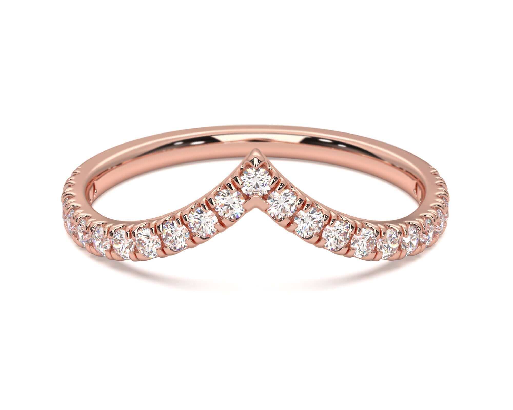 Rose gold wishbone deals wedding ring