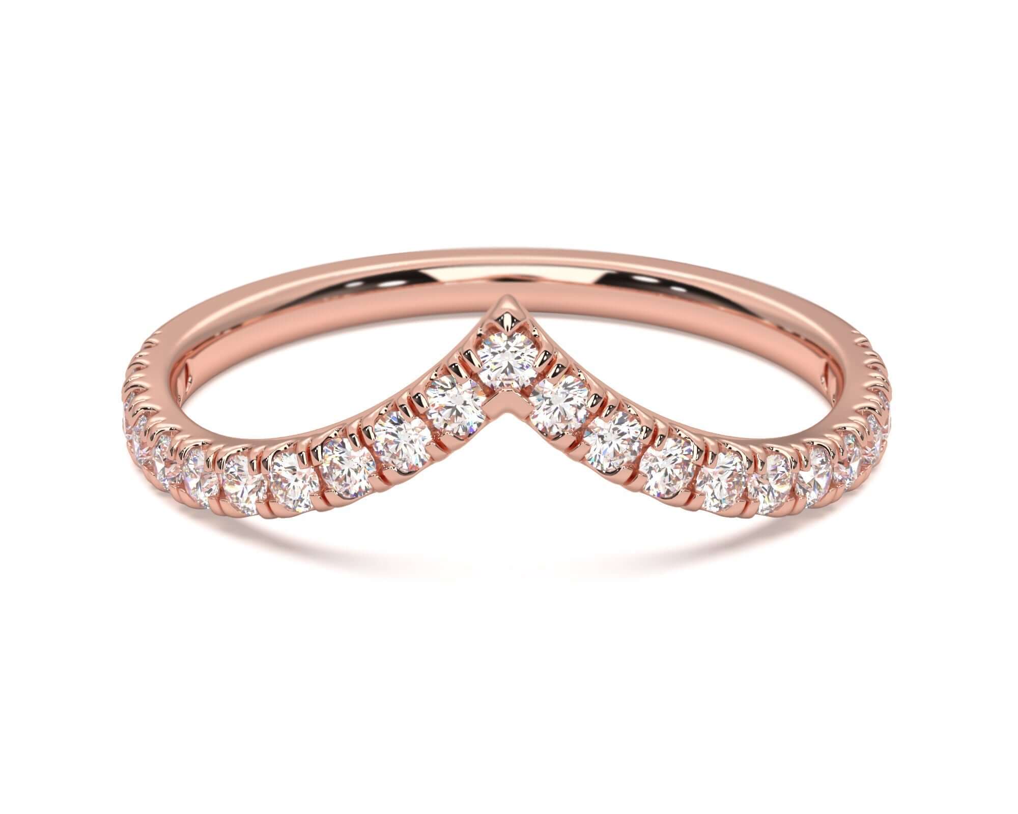 Diamond Wishbone - Rose Gold Rings