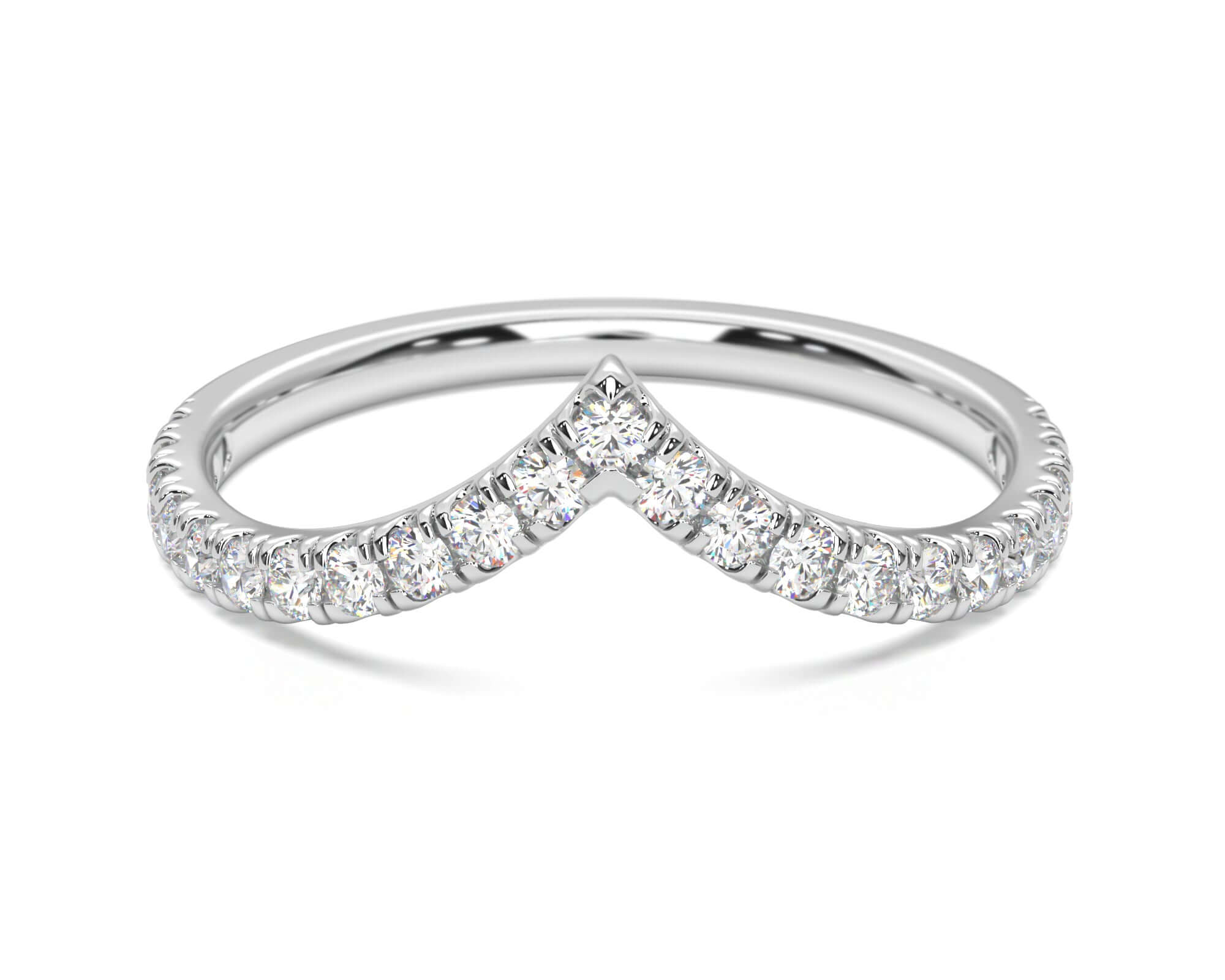 Diamond Wishbone - White Gold Rings