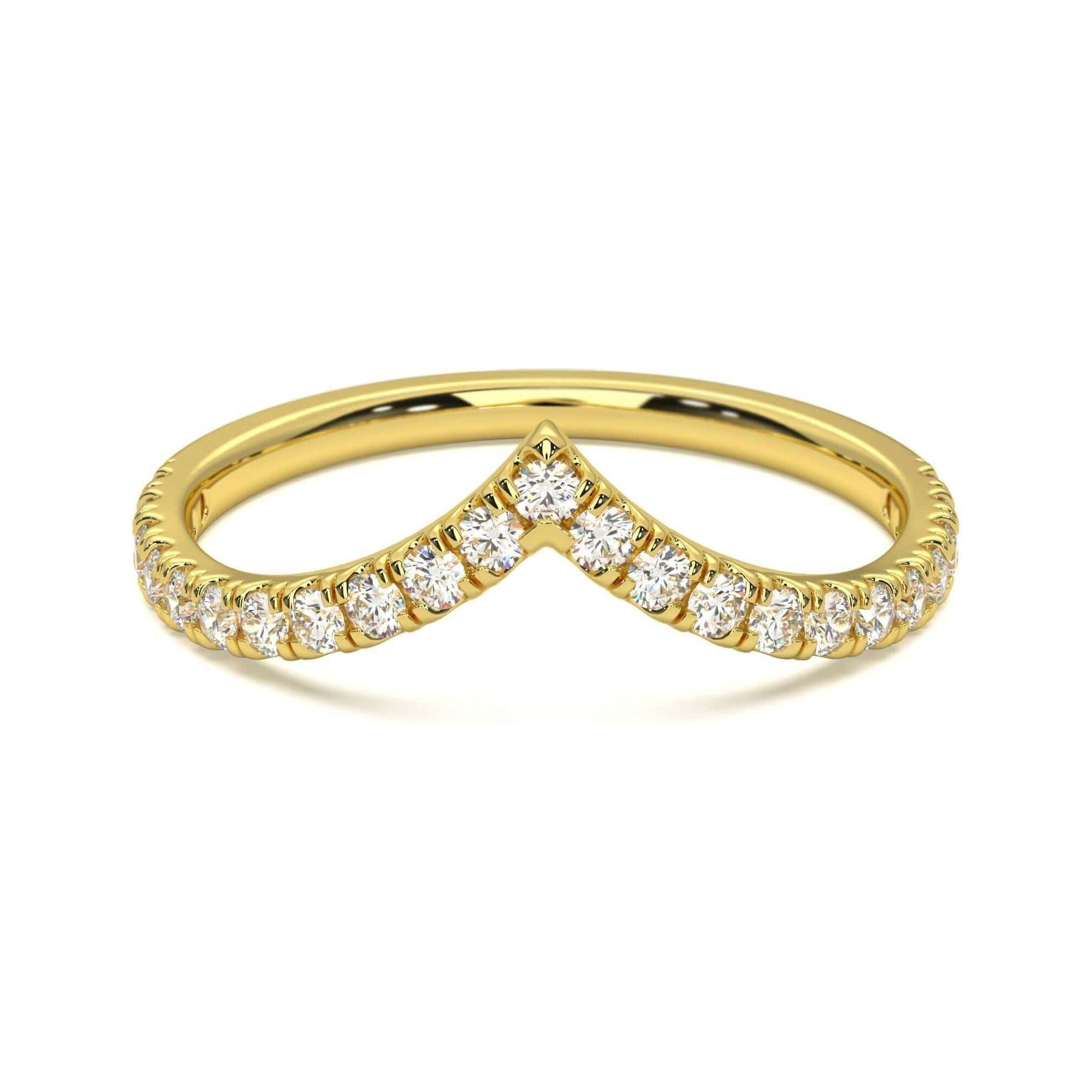 Diamond Wishbone - Yellow Gold Rings