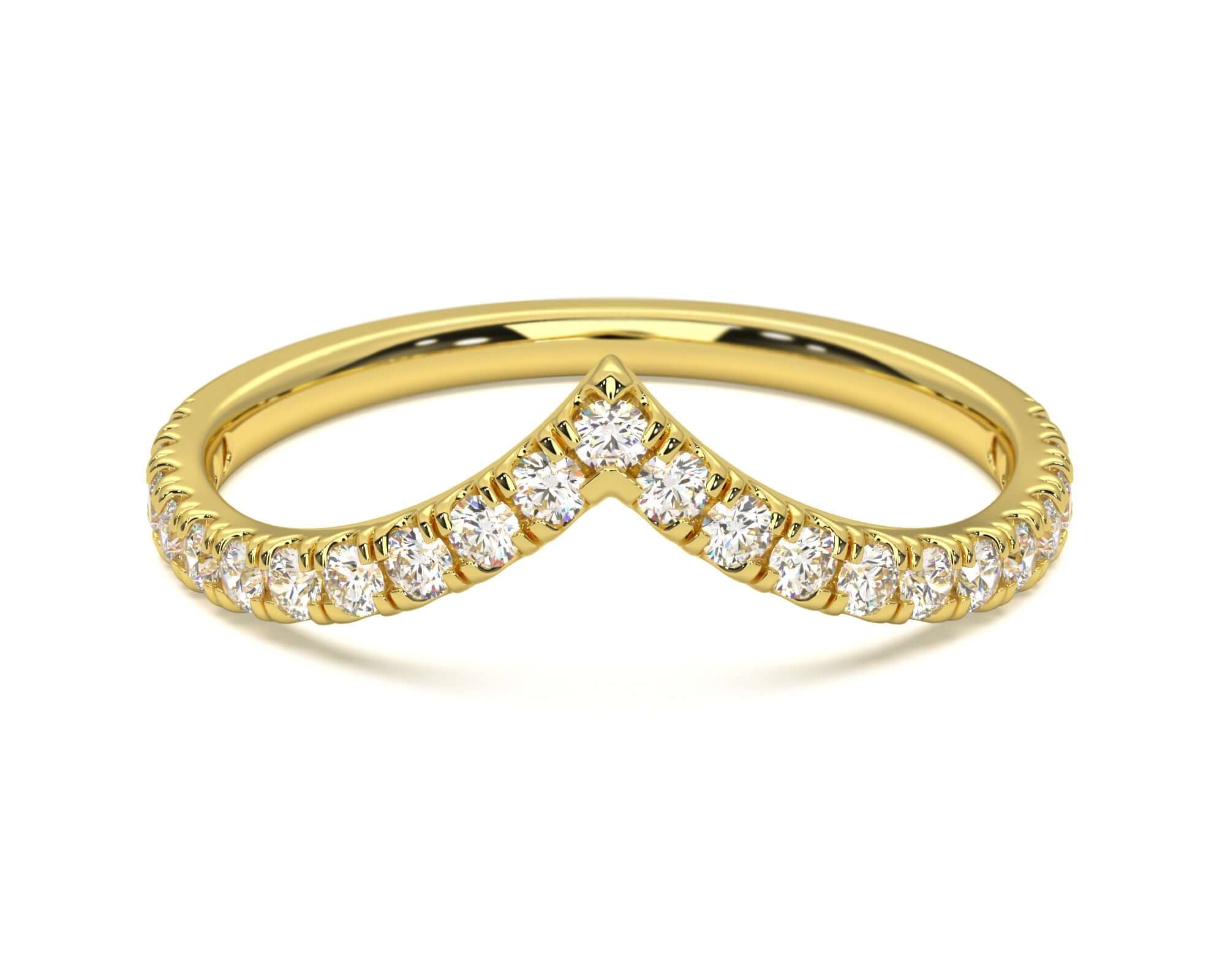 Diamond Wishbone - Yellow Gold Rings