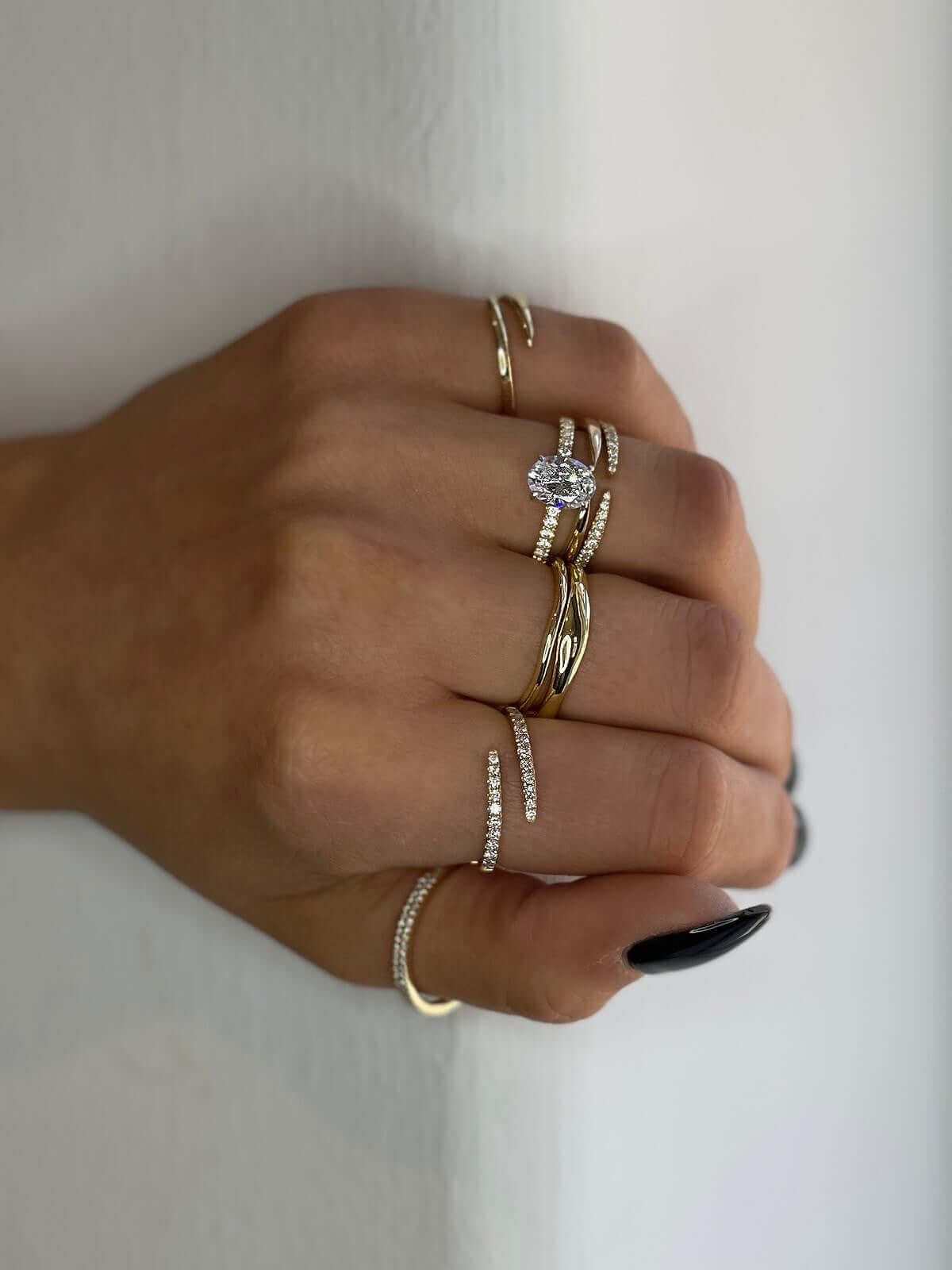 Diamond Claw Ring - Rose Gold Rings