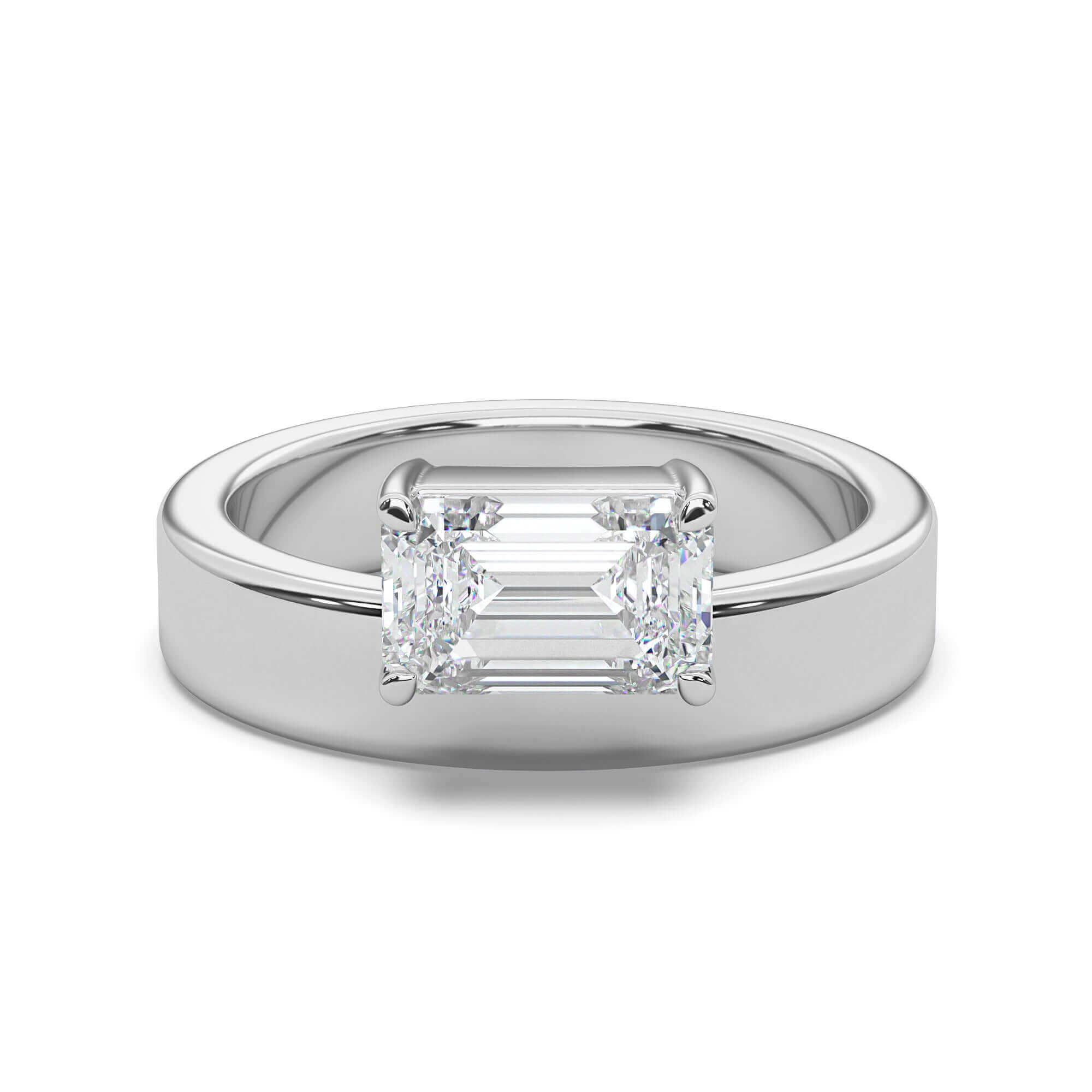 Emerald Cut Diamond Engagement Ring Gold