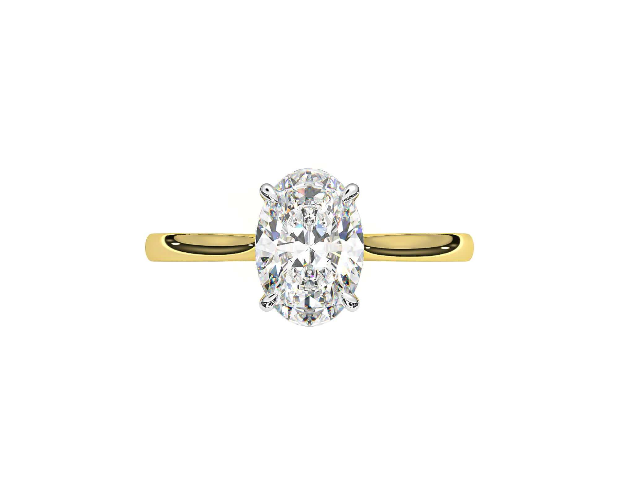 Oval Cut Diamond Engagement Ring Gold