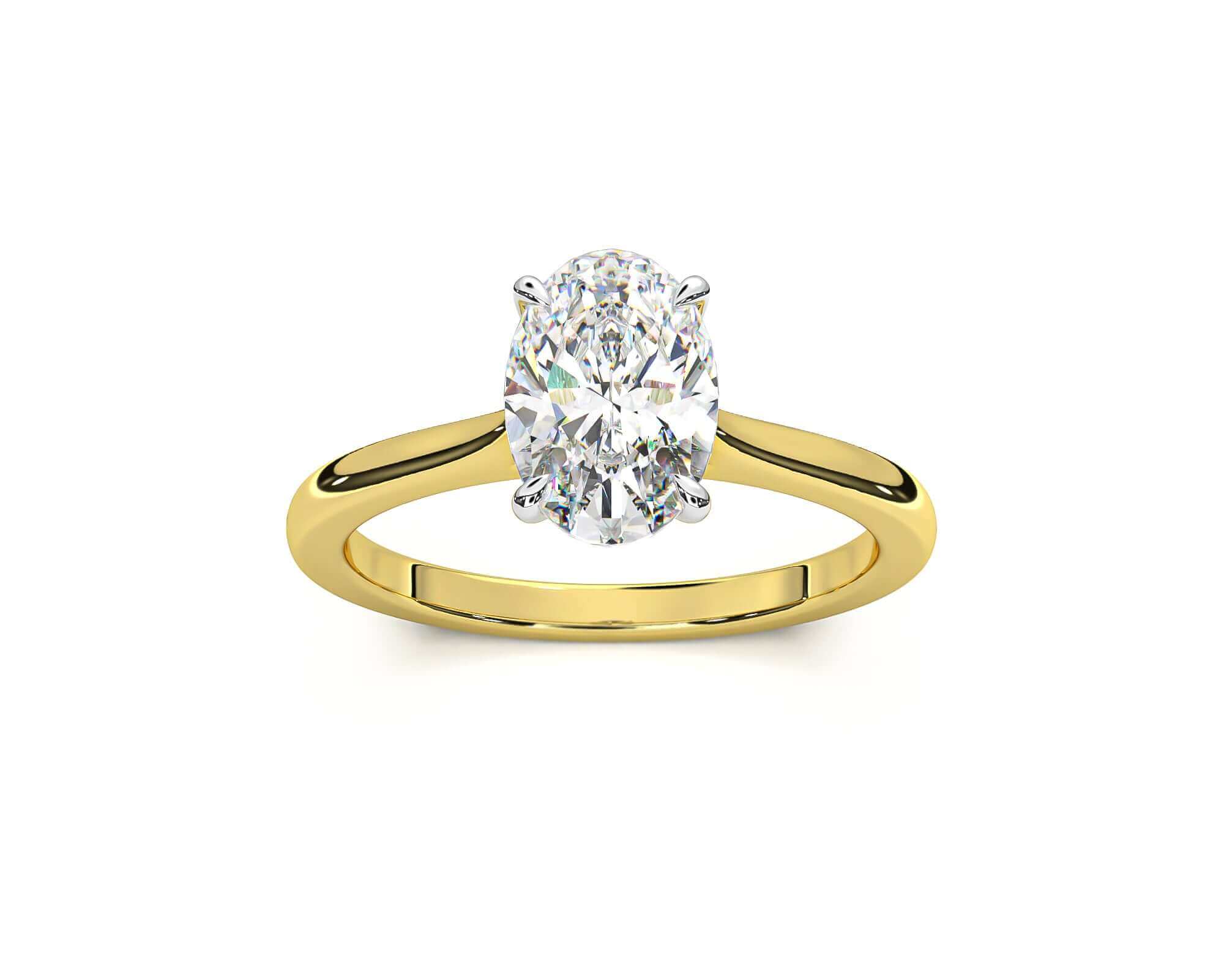 Oval Cut Diamond Engagement Ring Gold