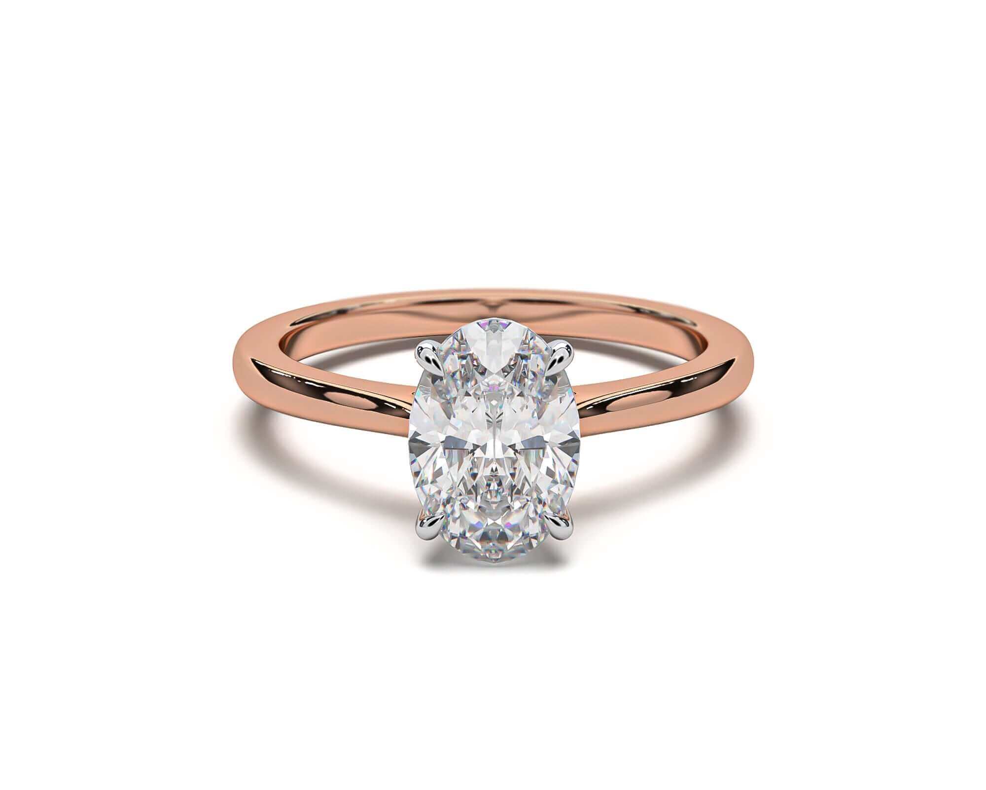 Oval Cut Diamond Engagement Ring Gold