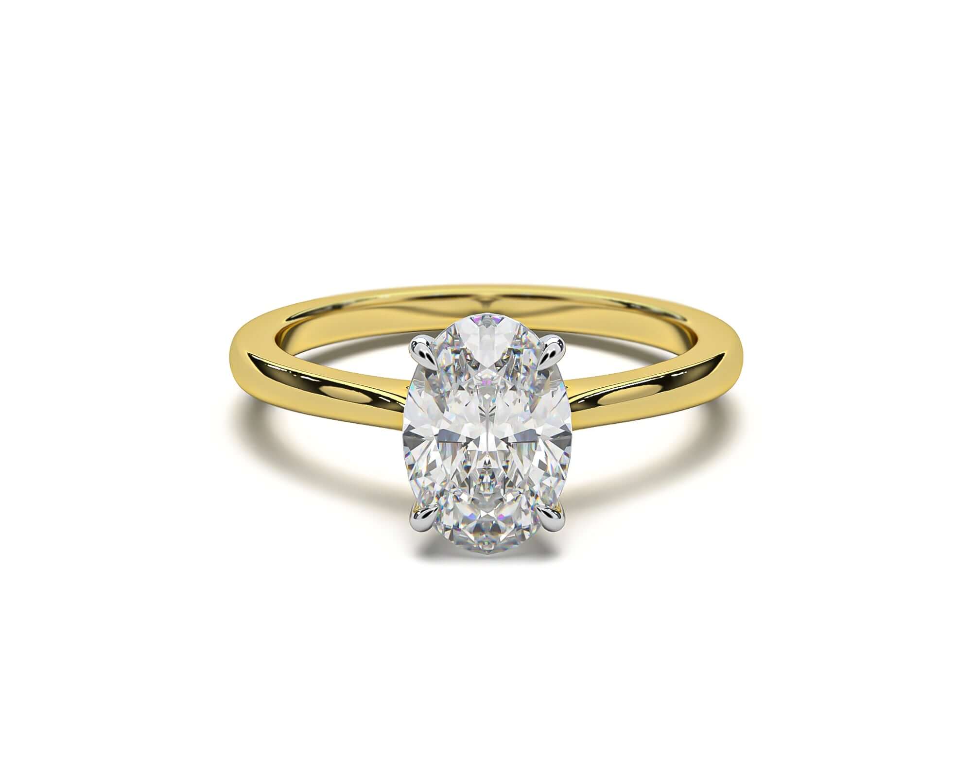 Oval Cut Diamond Engagement Ring Gold