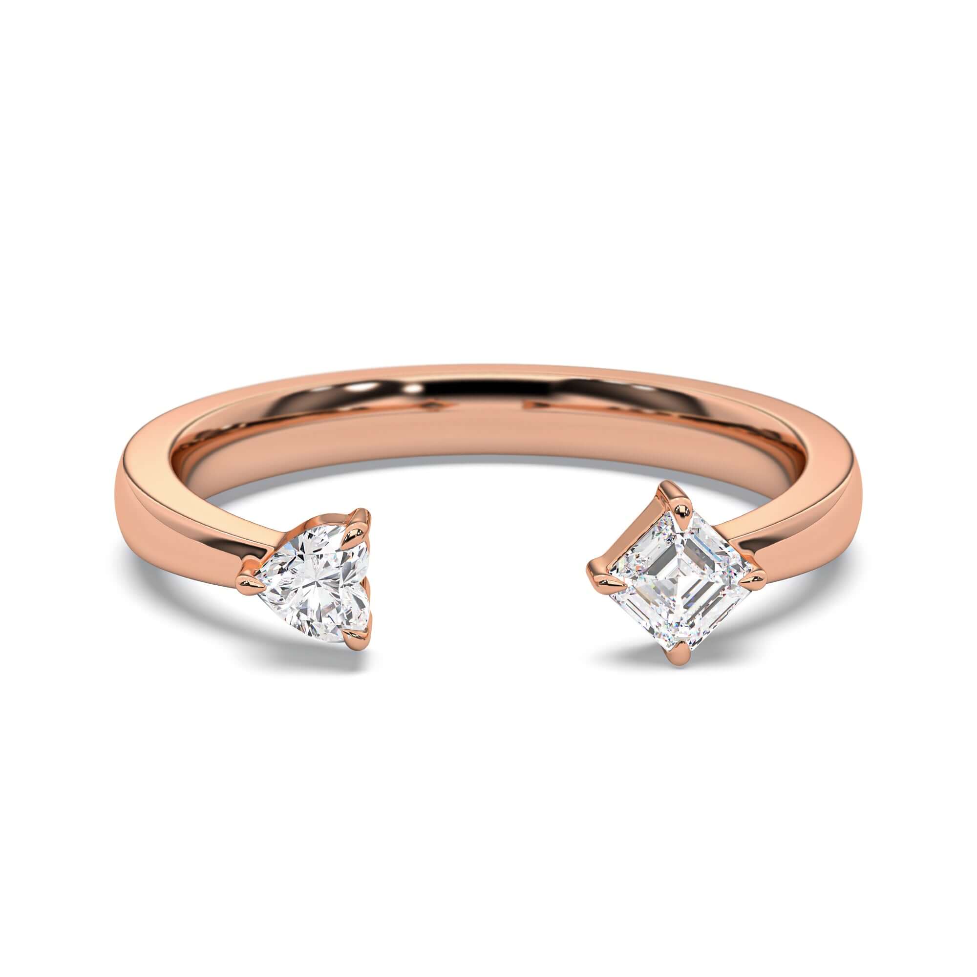Petite Quinn - Asscher & Heart Diamond Engagement Ring