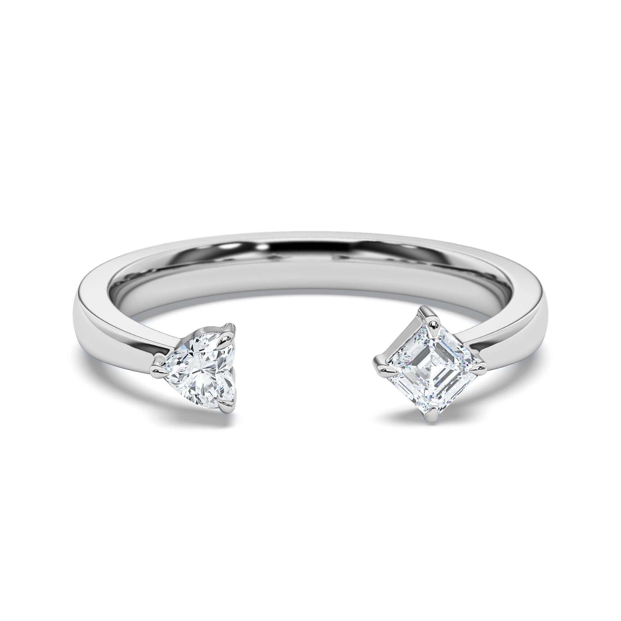 Petite Quinn - Asscher & Heart Diamond Engagement Ring