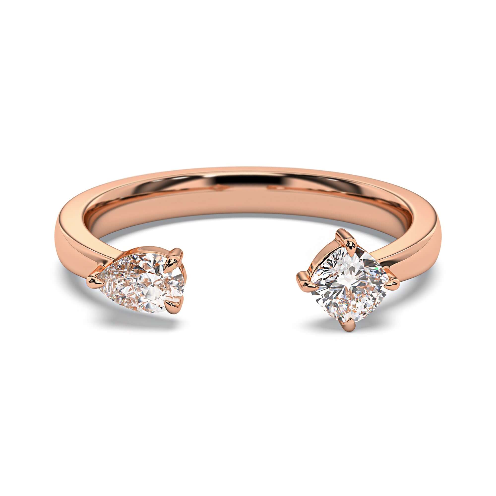 Petite Quinn - Pear & Cushion Diamond Engagement Ring